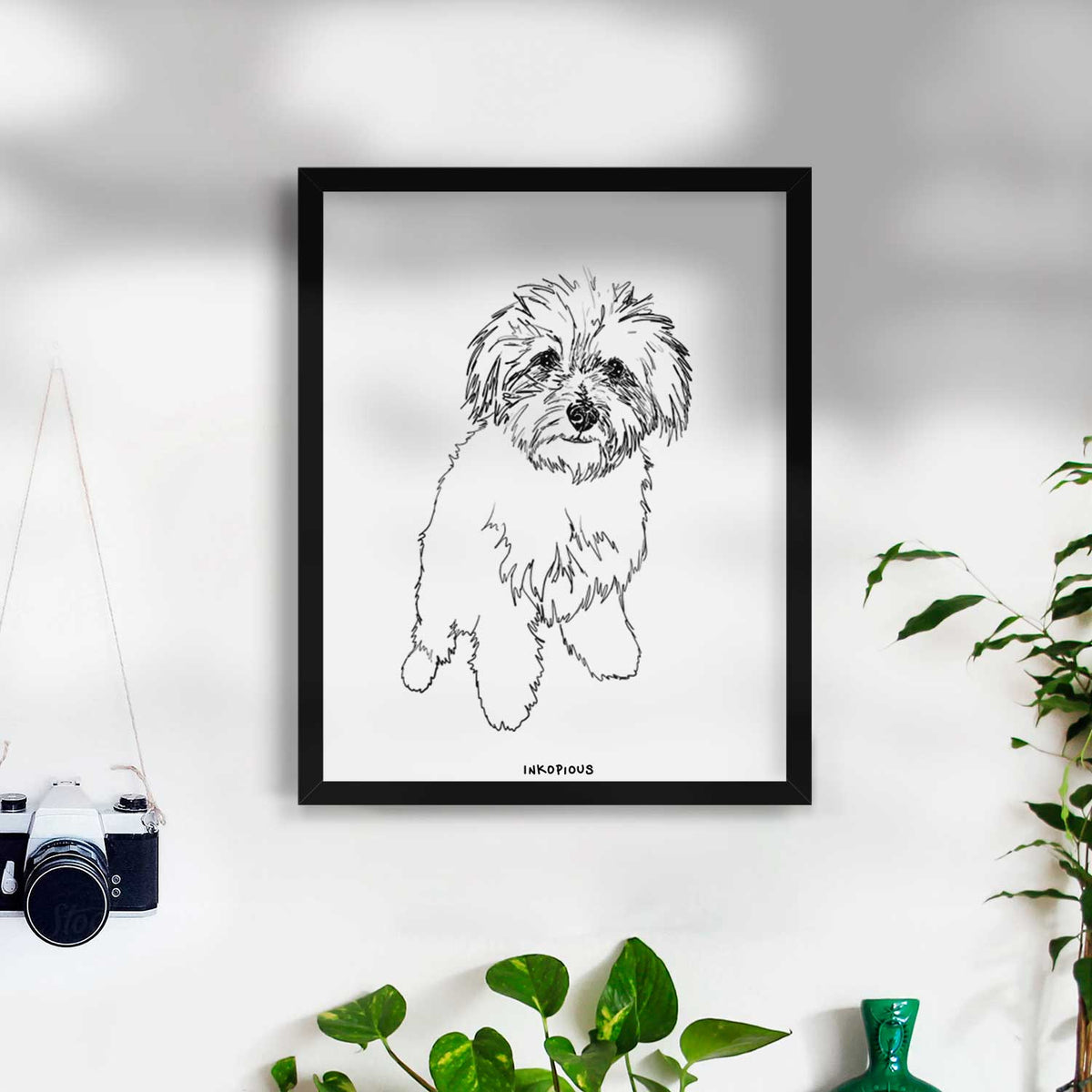 Doodled Leo the Mixed Breed Art Print