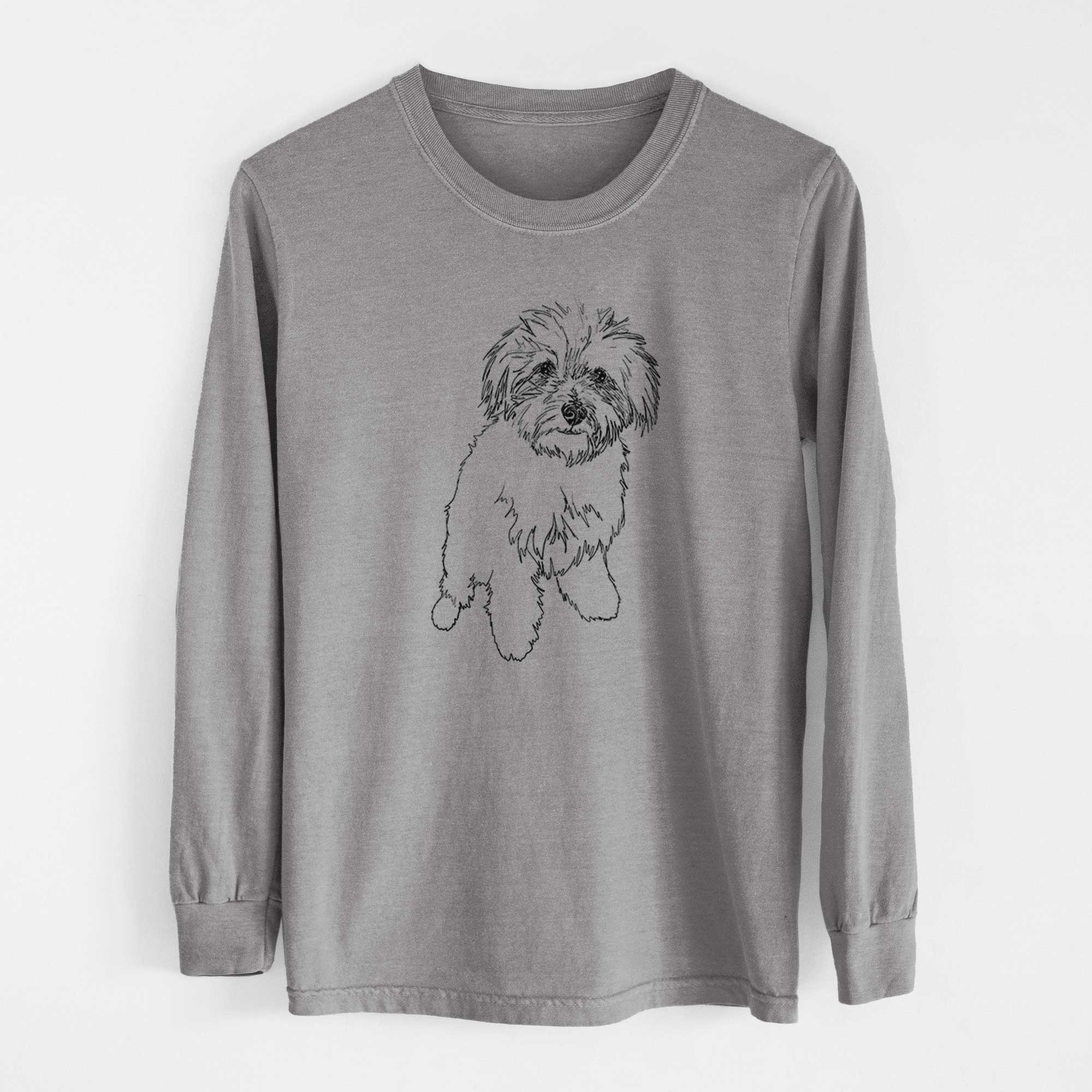 Doodled Leo the Mixed Breed - Heavyweight 100% Cotton Long Sleeve