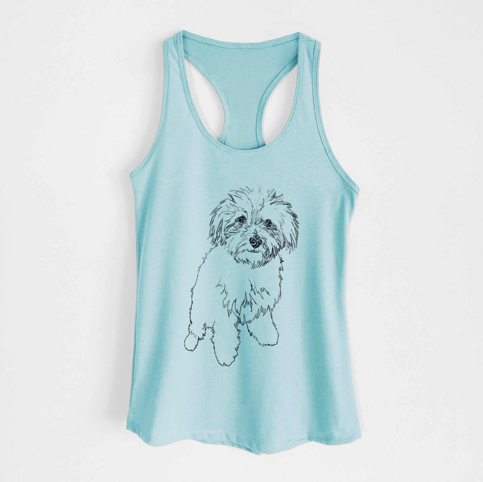 Doodled Leo the Mixed Breed - Women's Racerback Tanktop