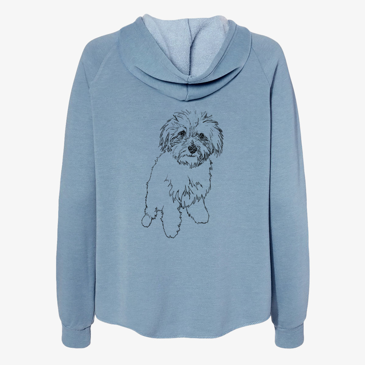 Doodled Leo the Mixed Breed - Women's Cali Wave Zip-Up Sweatshirt