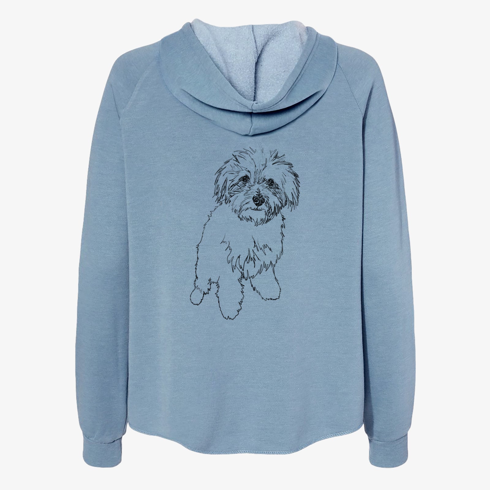Doodled Leo the Mixed Breed - Women's Cali Wave Zip-Up Sweatshirt