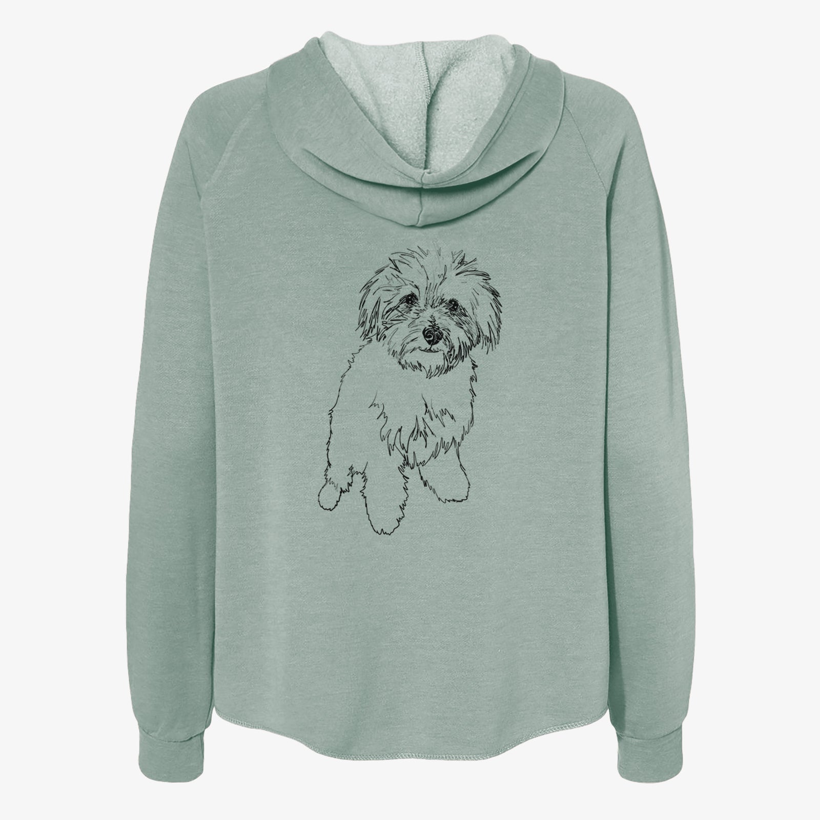 Doodled Leo the Mixed Breed - Women's Cali Wave Zip-Up Sweatshirt