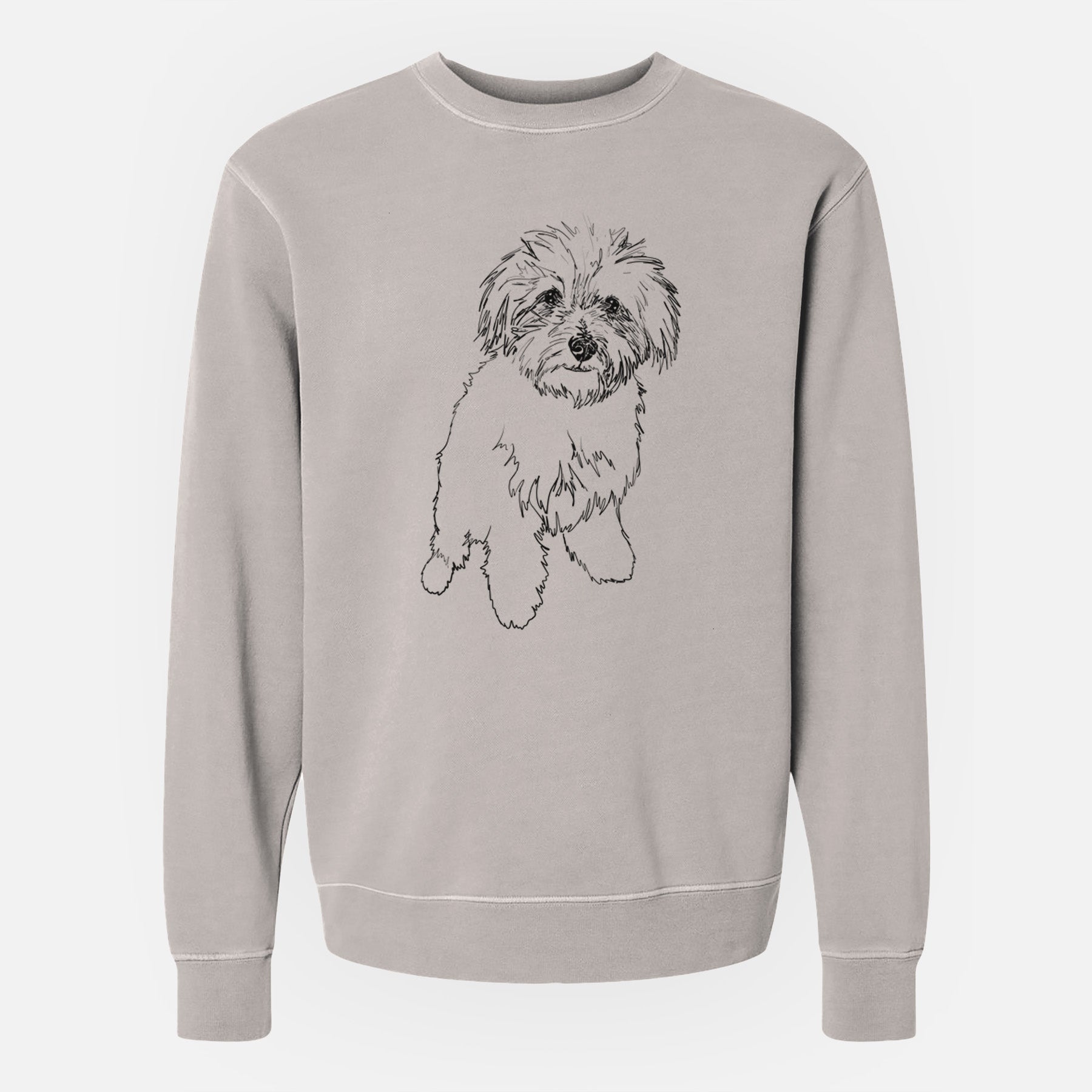 Doodled Leo the Mixed Breed - Unisex Pigment Dyed Crew Sweatshirt