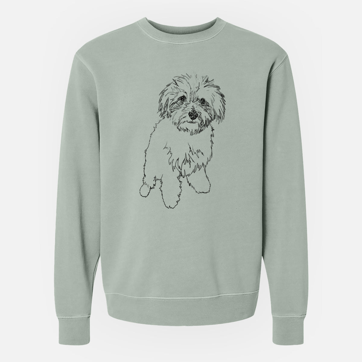 Doodled Leo the Mixed Breed - Unisex Pigment Dyed Crew Sweatshirt