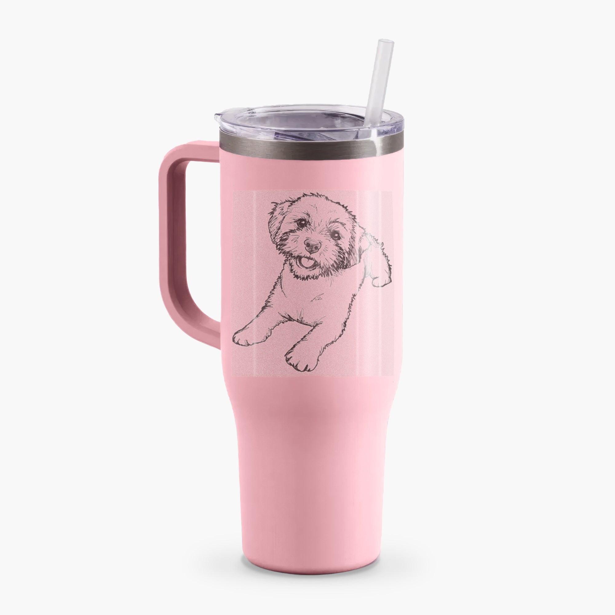 Doodled Lexi the Shichon - 40oz Tumbler with Handle