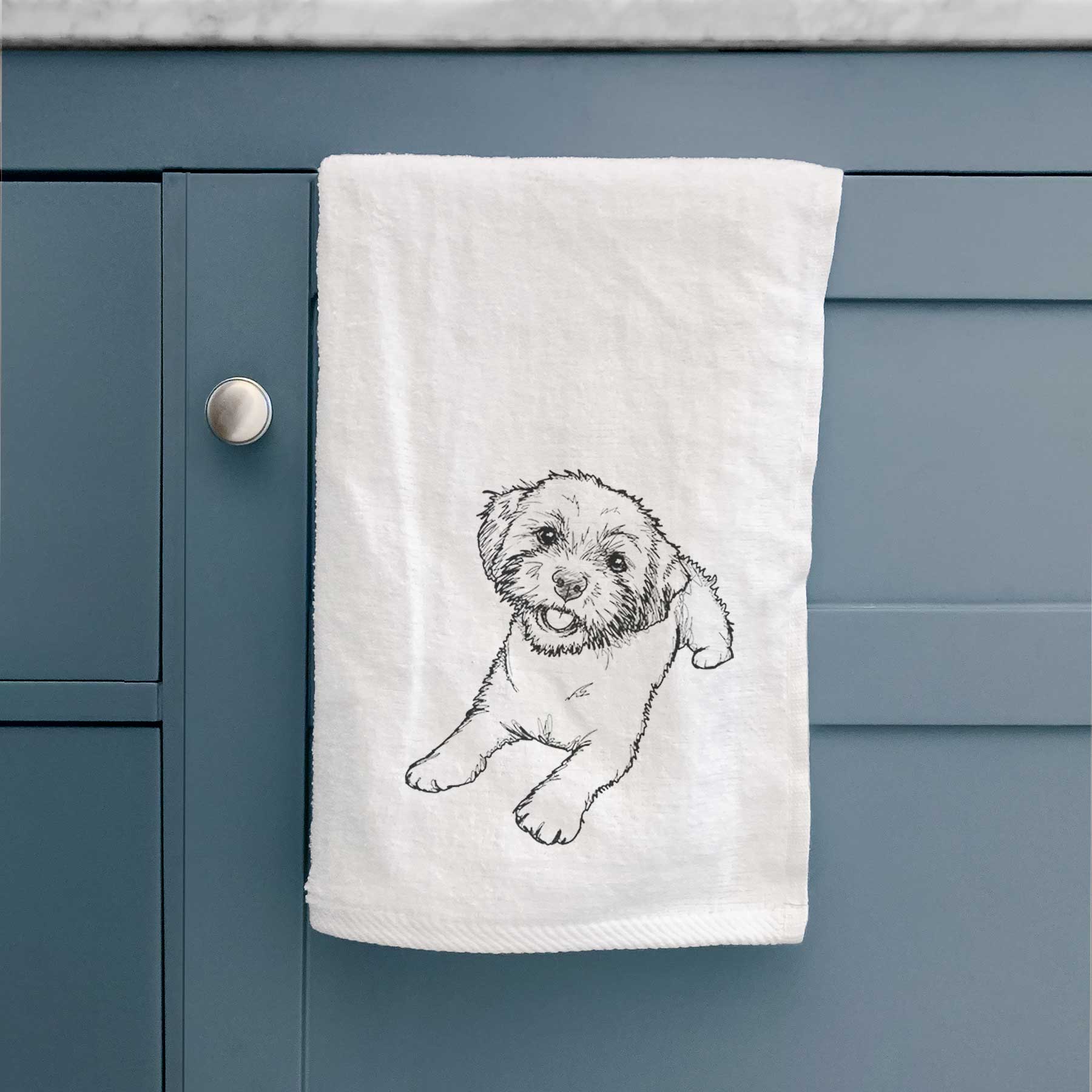 Doodled Lexi the Shichon Decorative Hand Towel