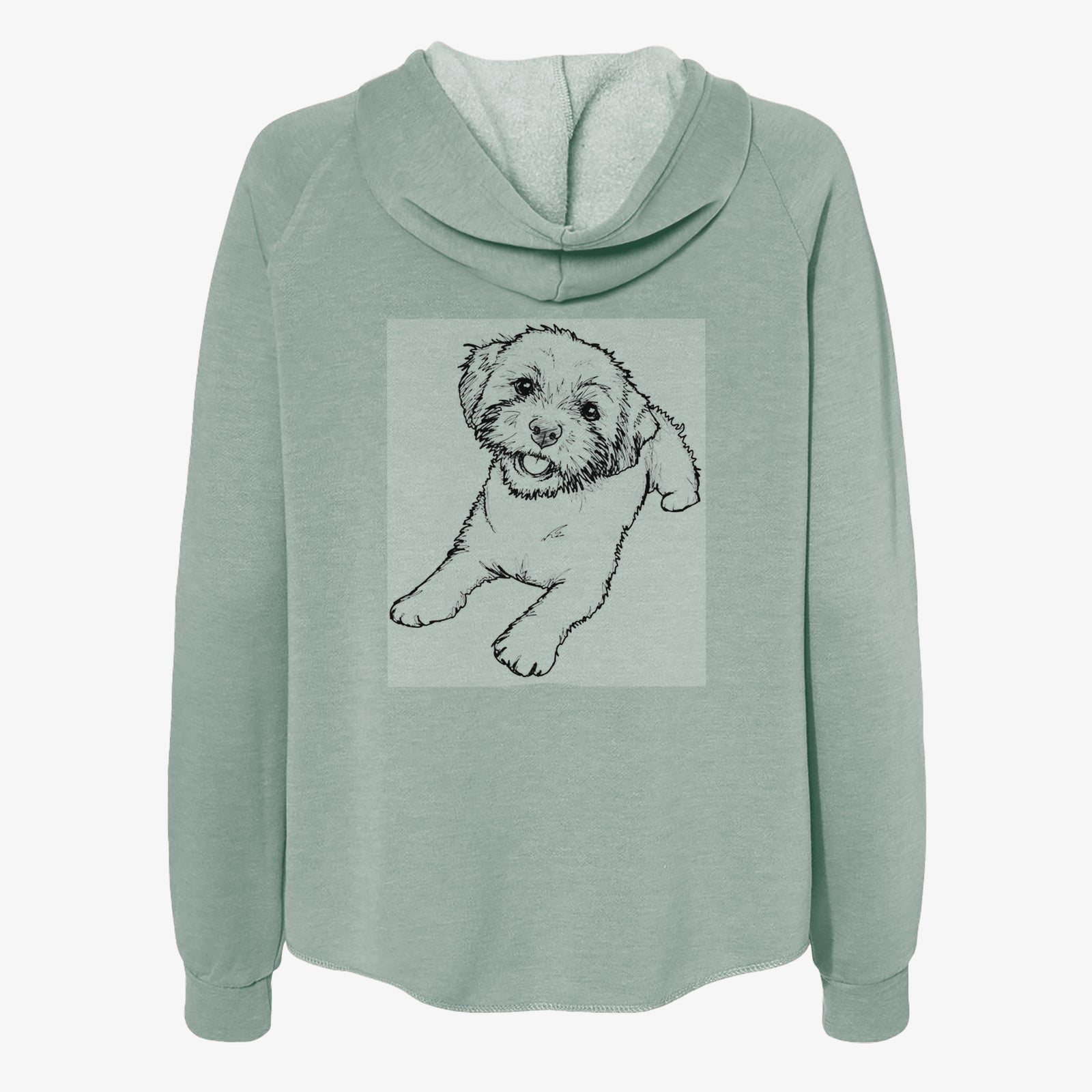 Doodled Lexi the Shichon - Women's Cali Wave Zip-Up Sweatshirt