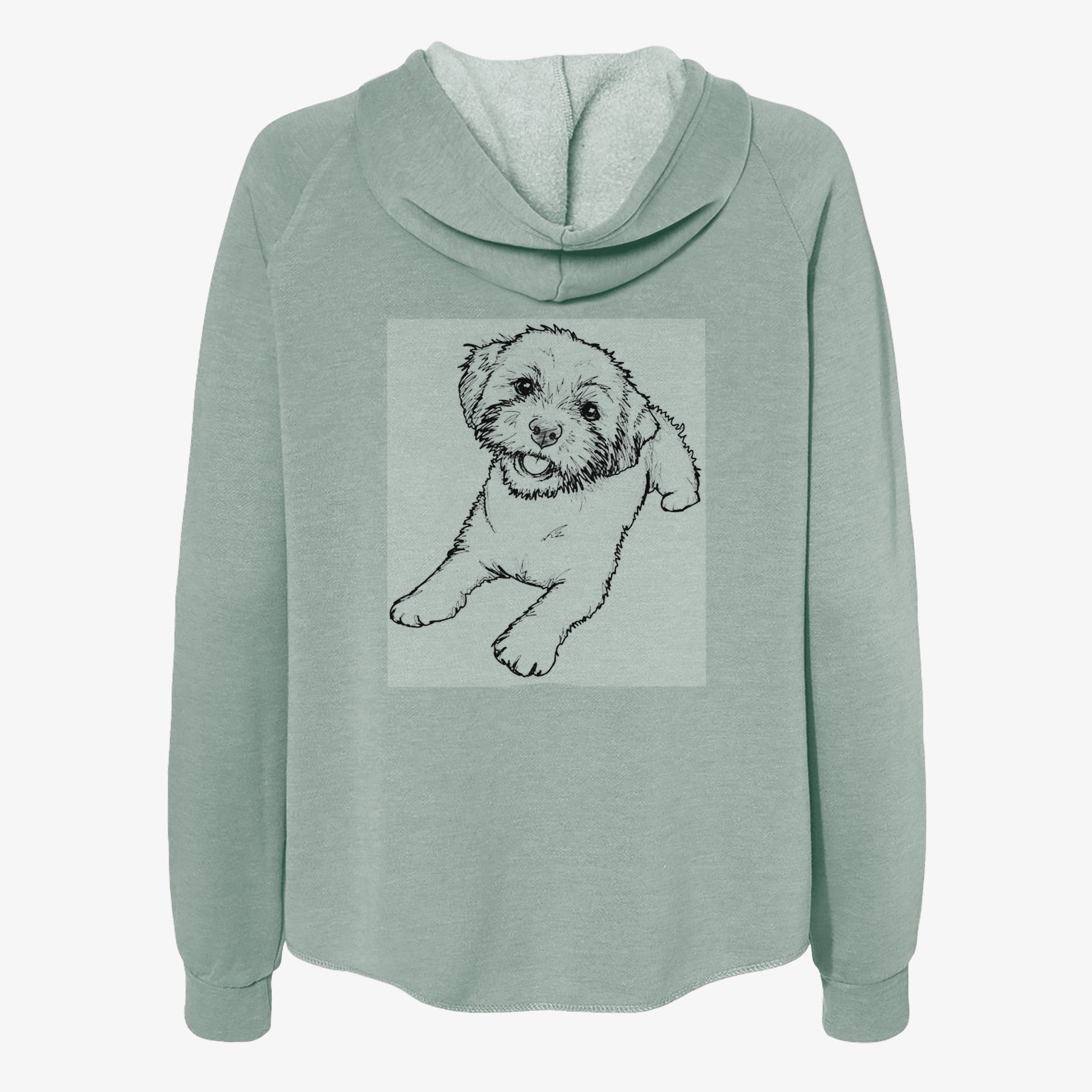 Doodled Lexi the Shichon - Women's Cali Wave Zip-Up Sweatshirt