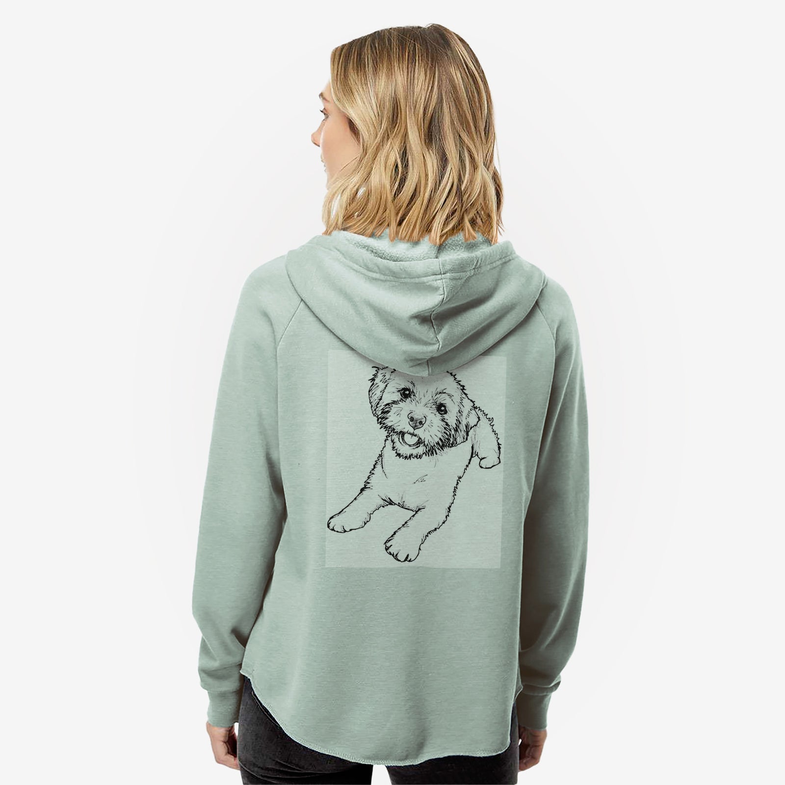 Doodled Lexi the Shichon - Women's Cali Wave Zip-Up Sweatshirt