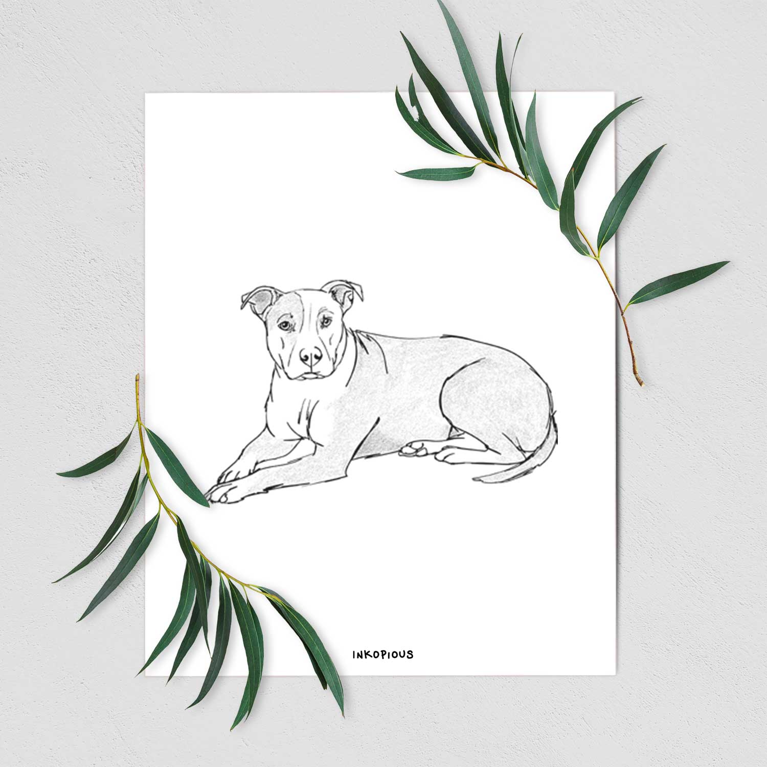 Doodled Lightning McQueen the Pitbull Mix Art Print