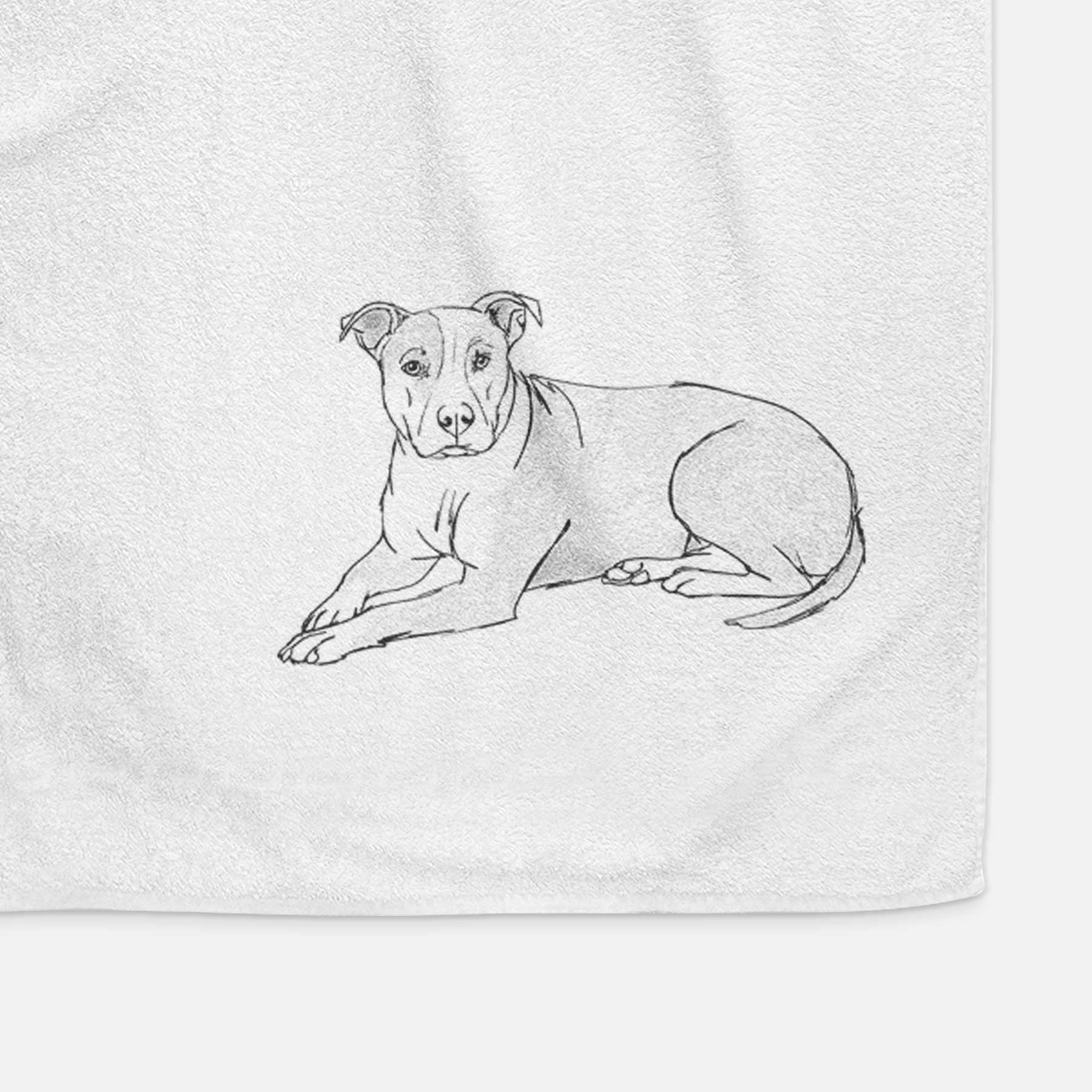 Doodled Lightning McQueen the Pitbull Mix Decorative Hand Towel