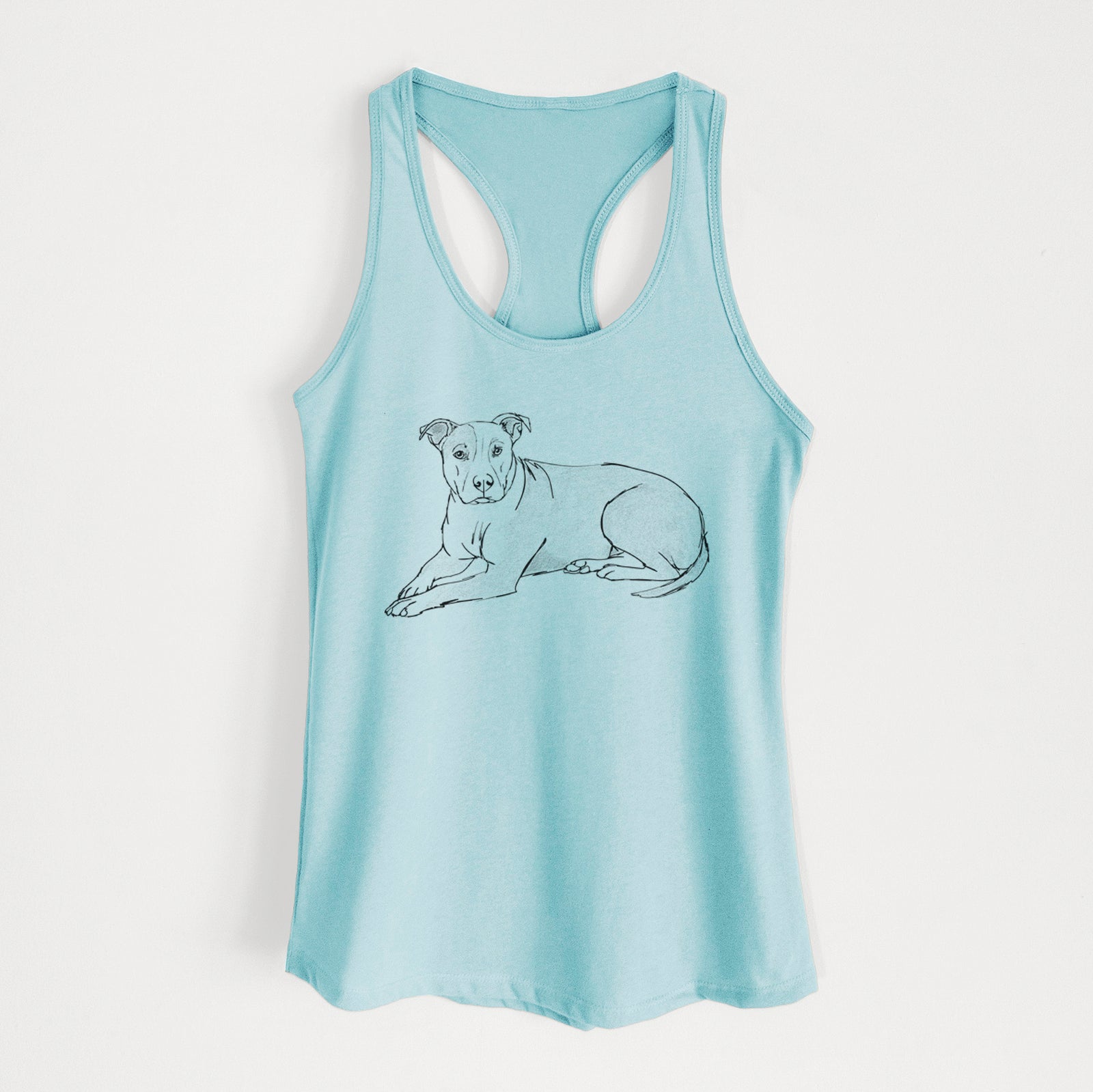 Doodled Lightning McQueen the Pitbull Mix - Women's Racerback Tanktop