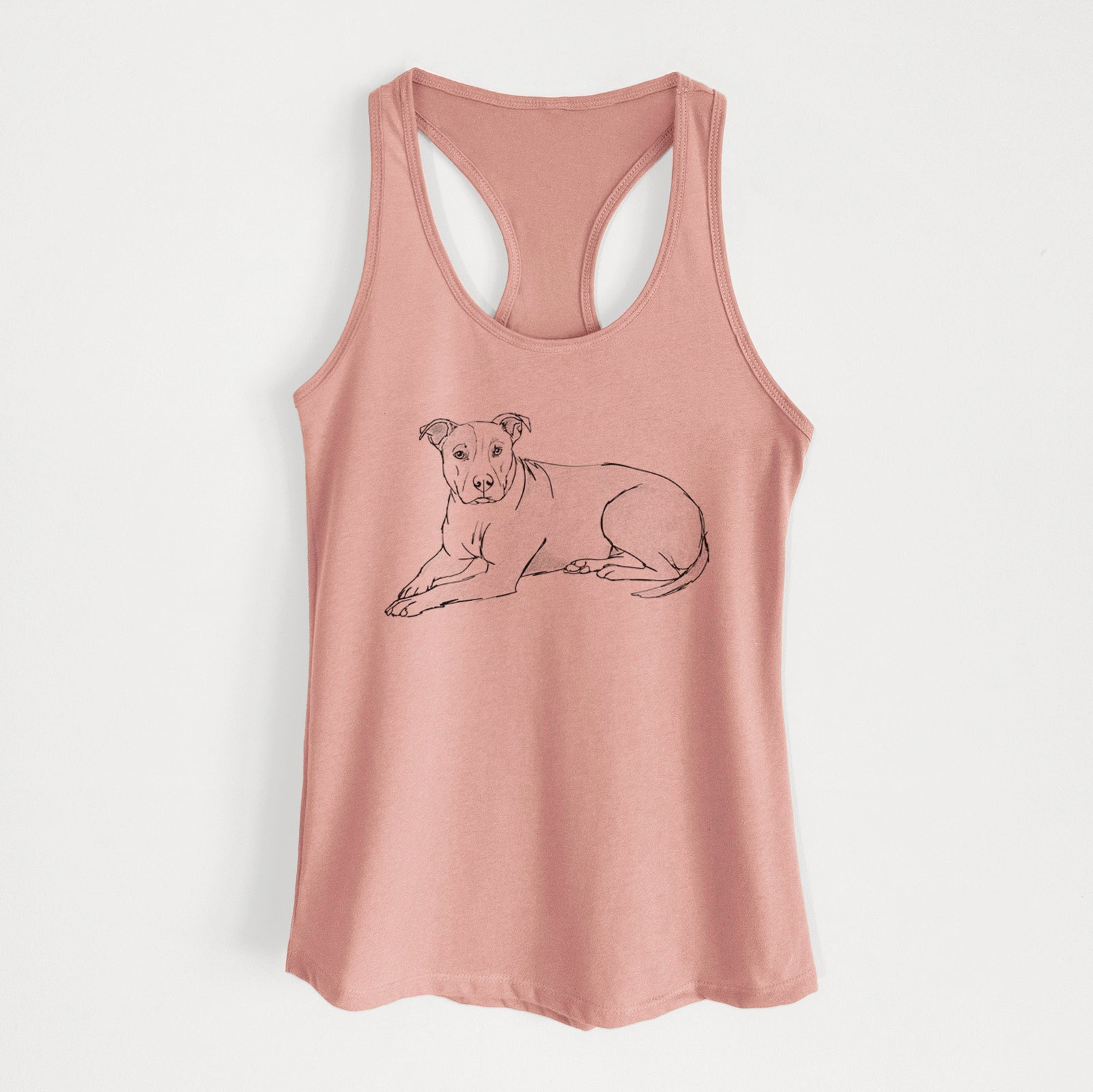 Doodled Lightning McQueen the Pitbull Mix - Women's Racerback Tanktop