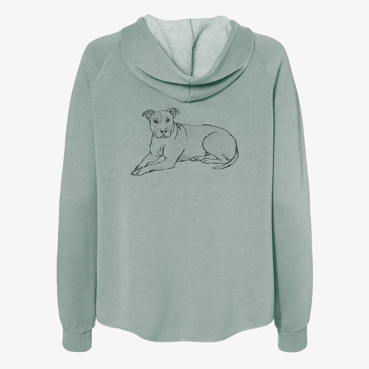 Doodled Lightning McQueen the Pitbull Mix - Women's Cali Wave Zip-Up Sweatshirt