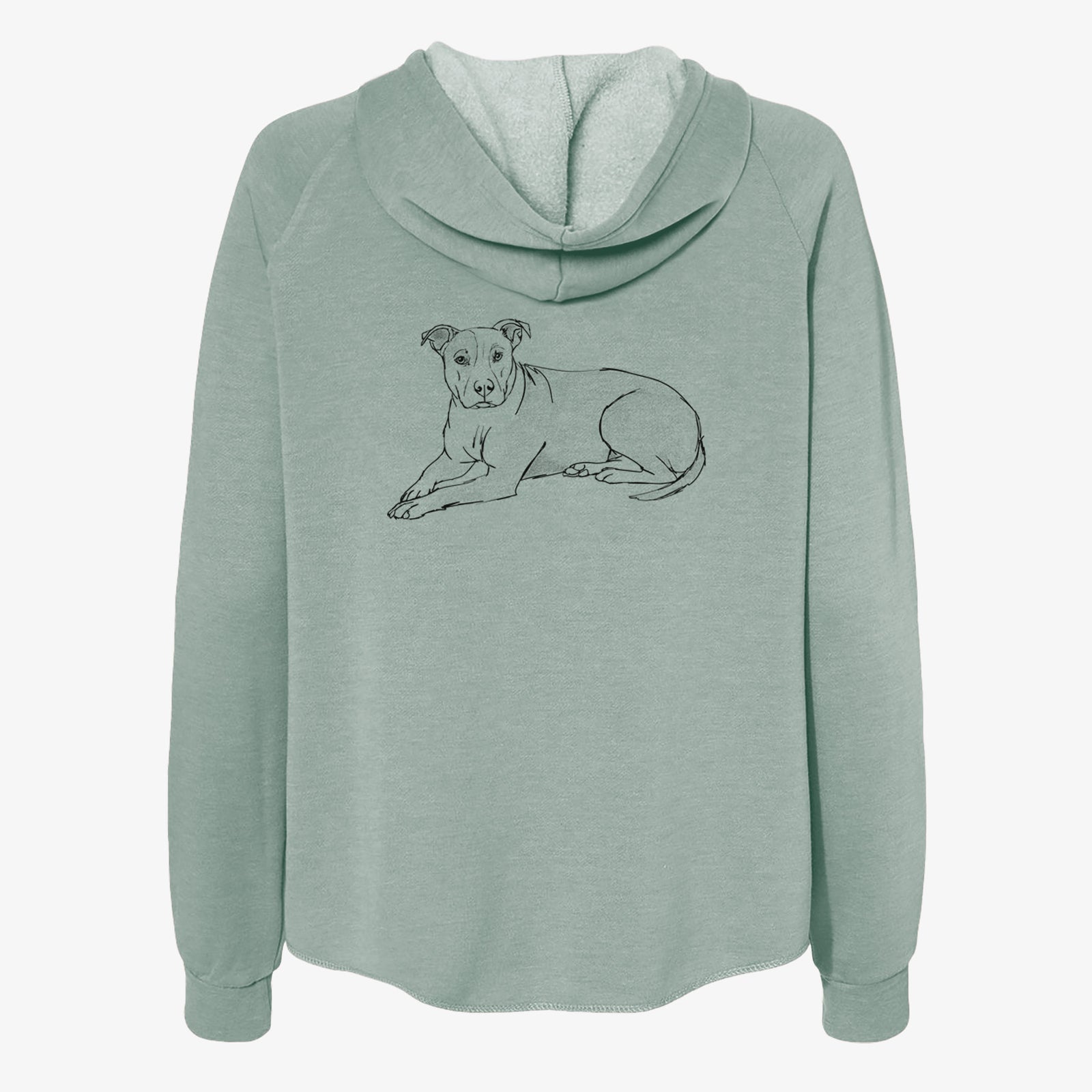 Doodled Lightning McQueen the Pitbull Mix - Women's Cali Wave Zip-Up Sweatshirt