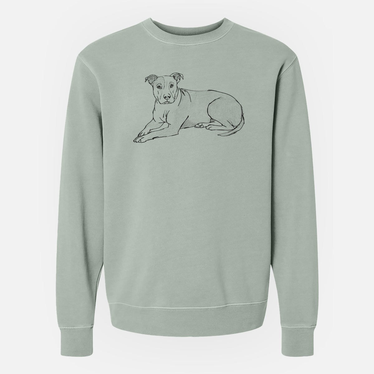 Doodled Lightning McQueen the Pitbull Mix - Unisex Pigment Dyed Crew Sweatshirt