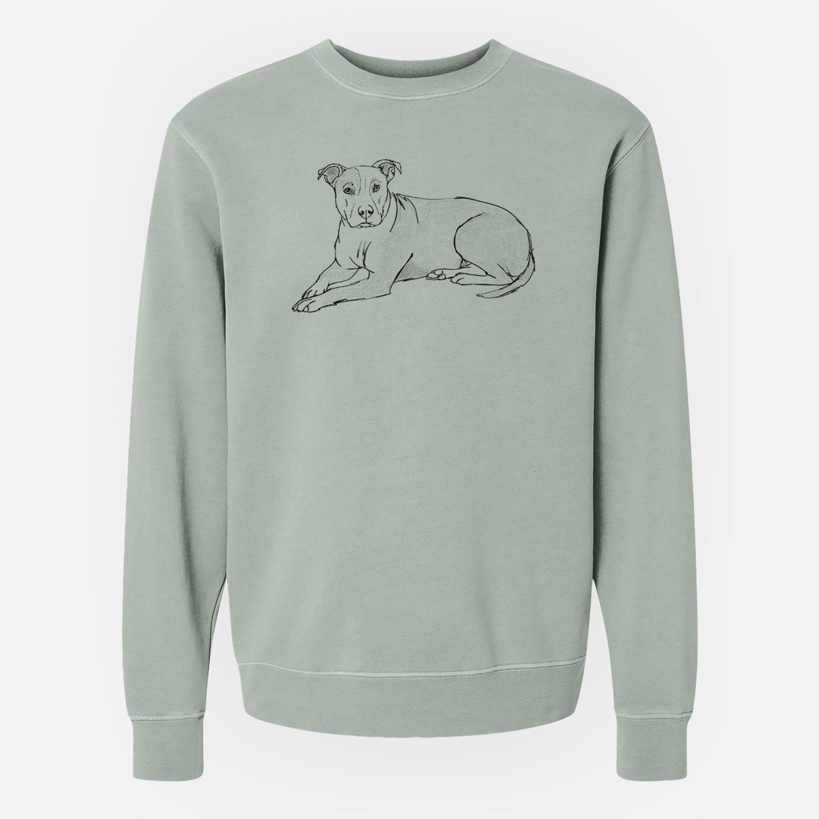Doodled Lightning McQueen the Pitbull Mix - Unisex Pigment Dyed Crew Sweatshirt