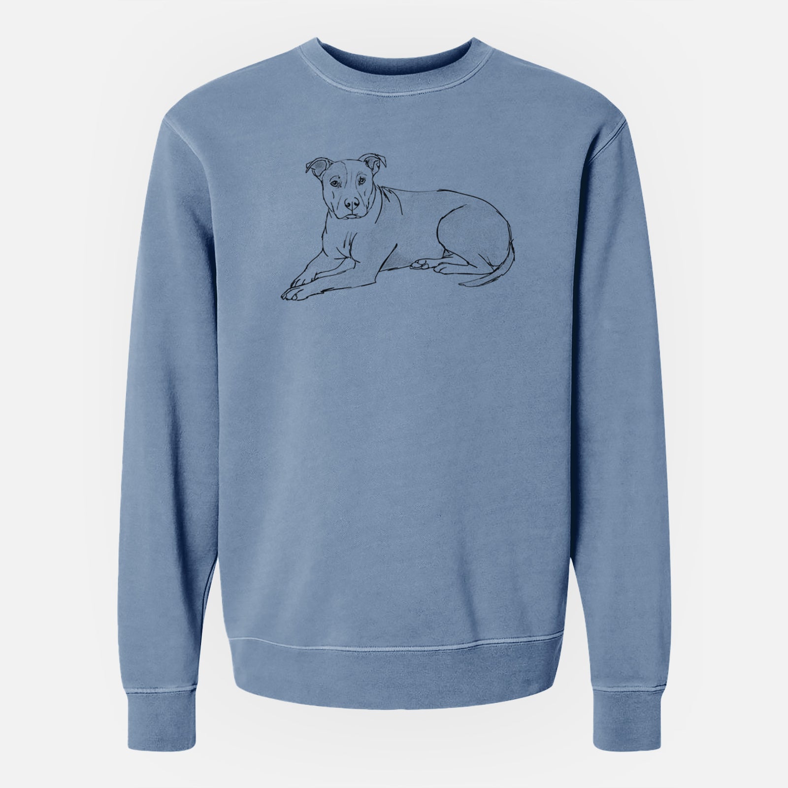 Doodled Lightning McQueen the Pitbull Mix - Unisex Pigment Dyed Crew Sweatshirt
