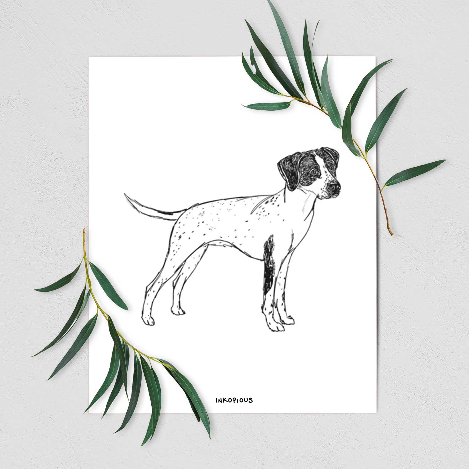 Doodled Lilly the English Pointer Art Print