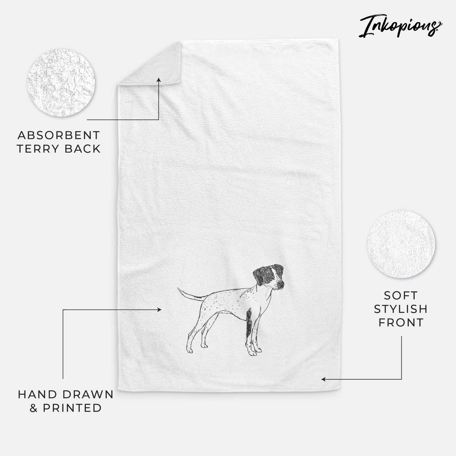 Doodled Lilly the English Pointer Decorative Hand Towel