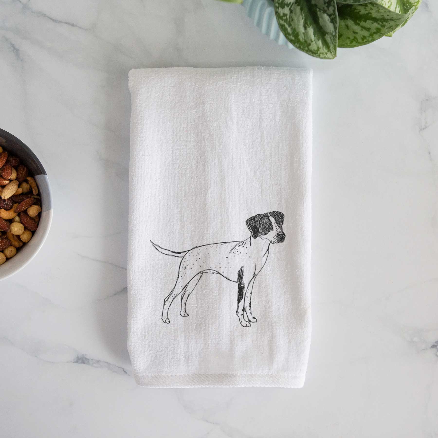 Doodled Lilly the English Pointer Decorative Hand Towel