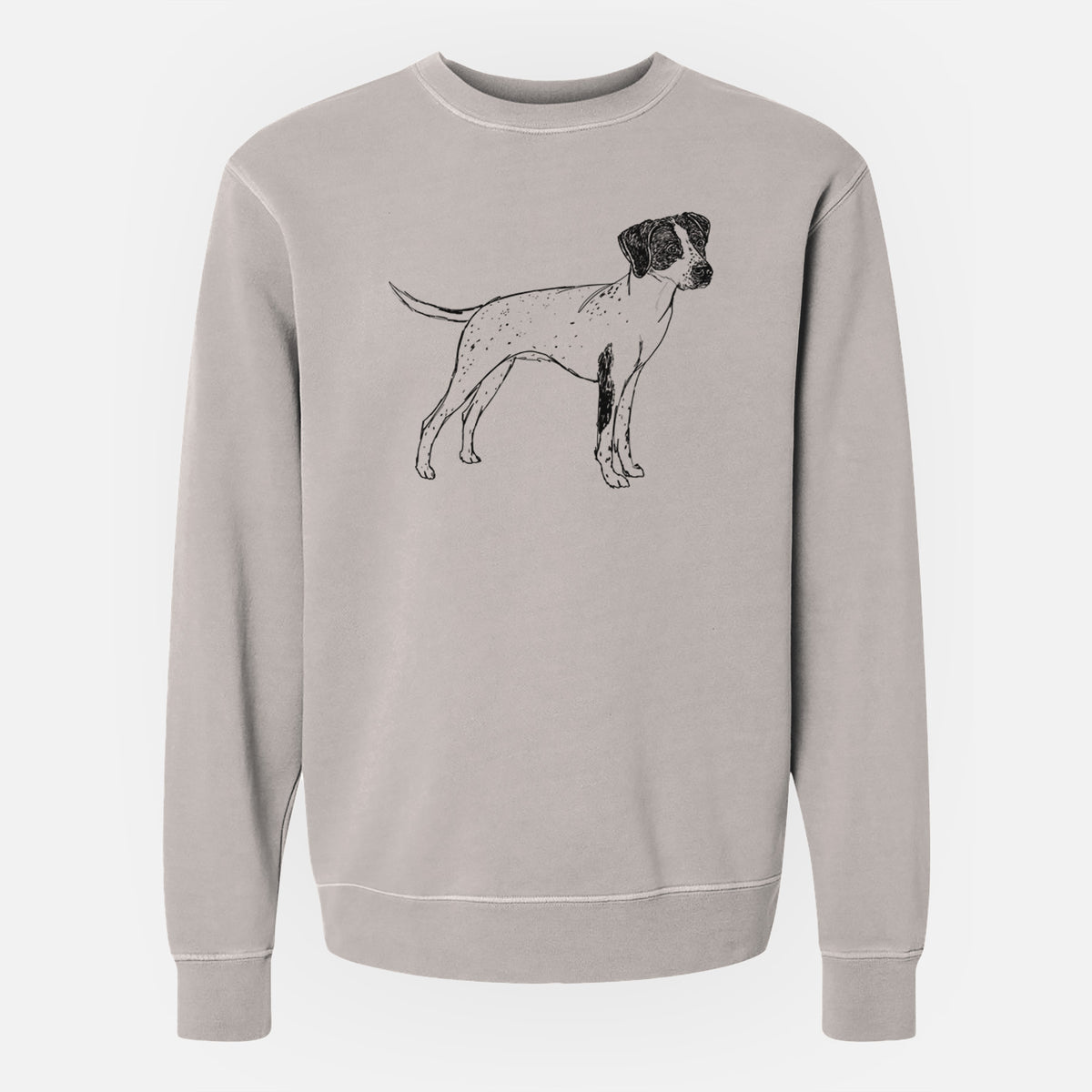 Doodled Lilly the English Pointer - Unisex Pigment Dyed Crew Sweatshirt