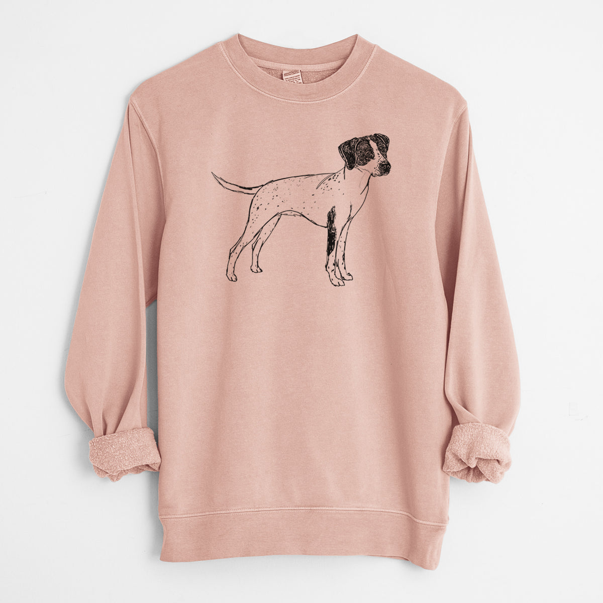 Doodled Lilly the English Pointer - Unisex Pigment Dyed Crew Sweatshirt