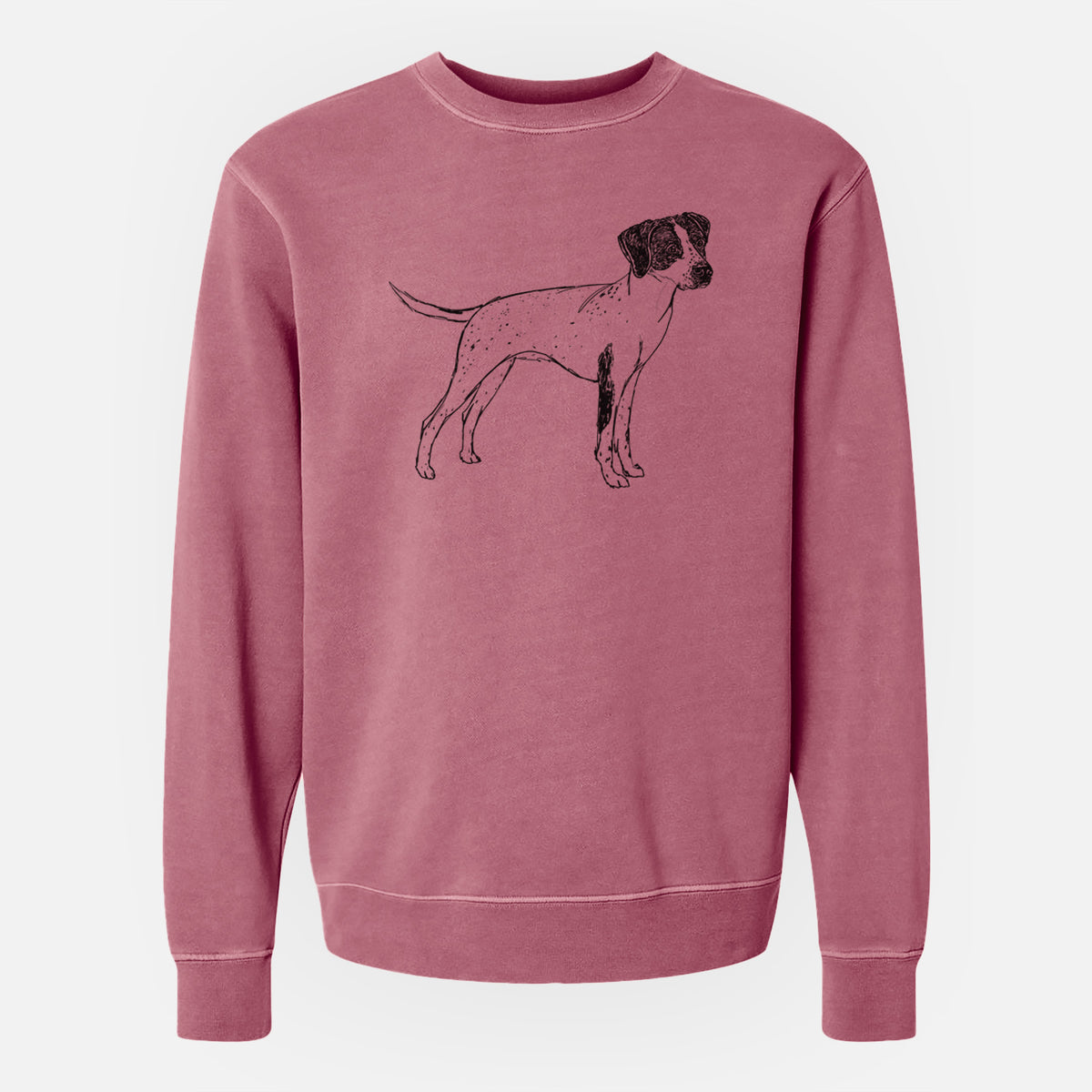 Doodled Lilly the English Pointer - Unisex Pigment Dyed Crew Sweatshirt