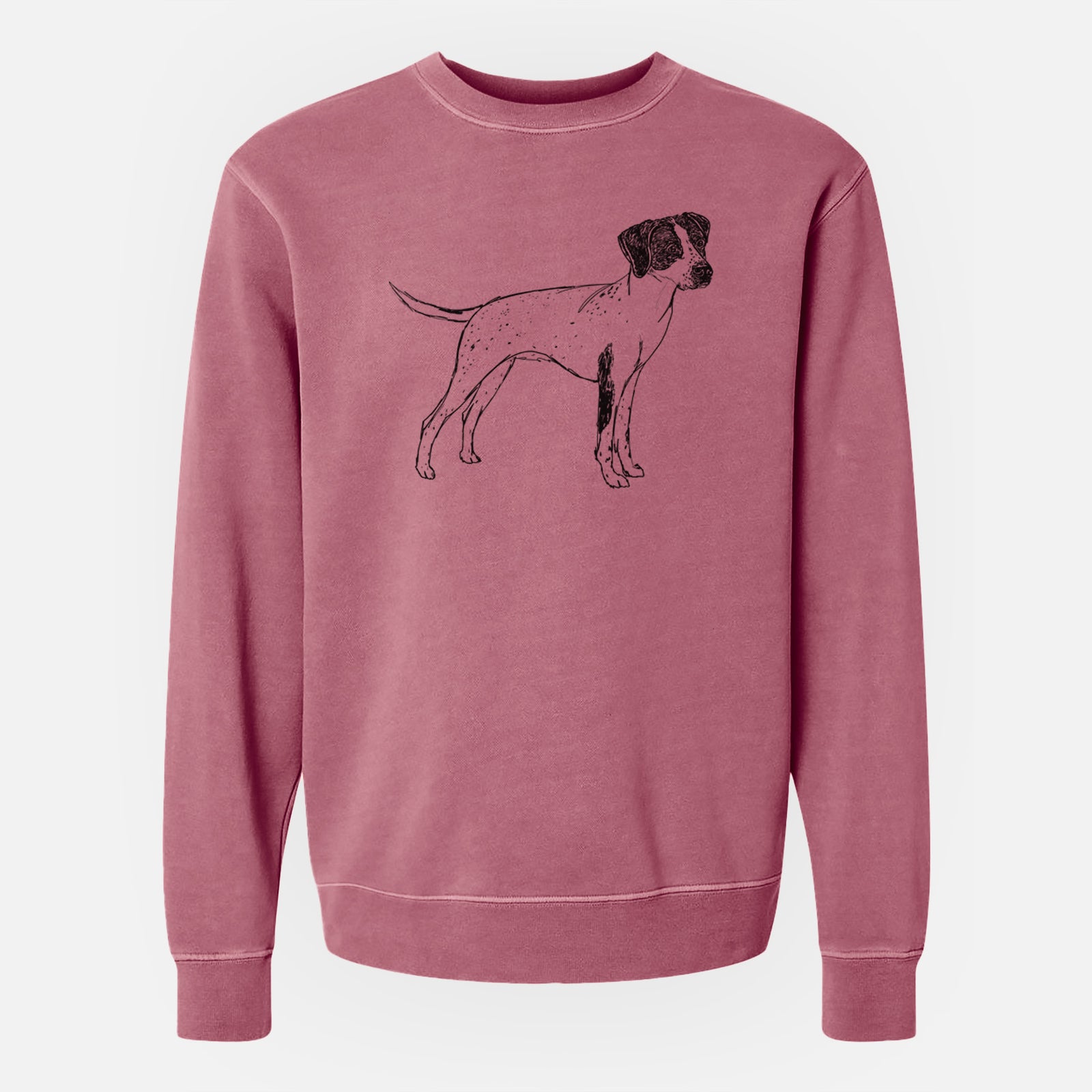 Doodled Lilly the English Pointer - Unisex Pigment Dyed Crew Sweatshirt