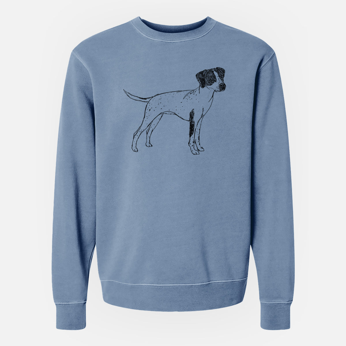 Doodled Lilly the English Pointer - Unisex Pigment Dyed Crew Sweatshirt