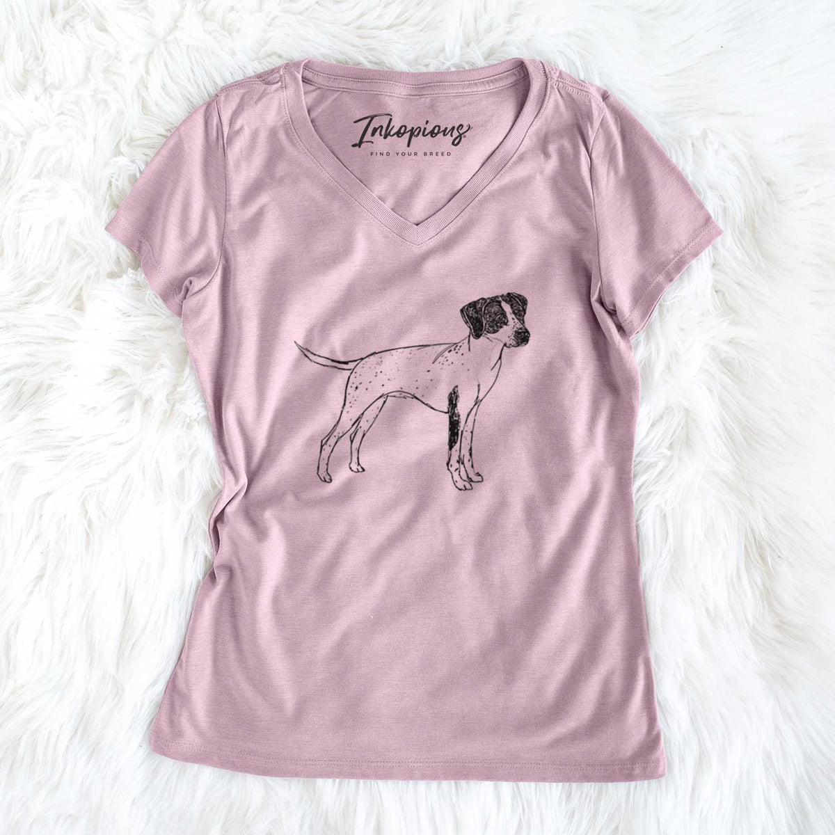 Doodled Lilly the English Pointer - Women&#39;s V-neck Shirt