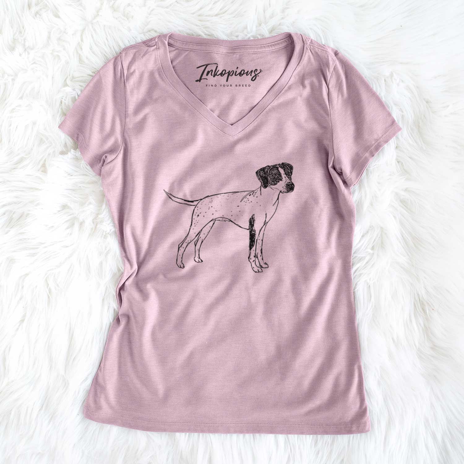 Doodled Lilly the English Pointer - Women's V-neck Shirt