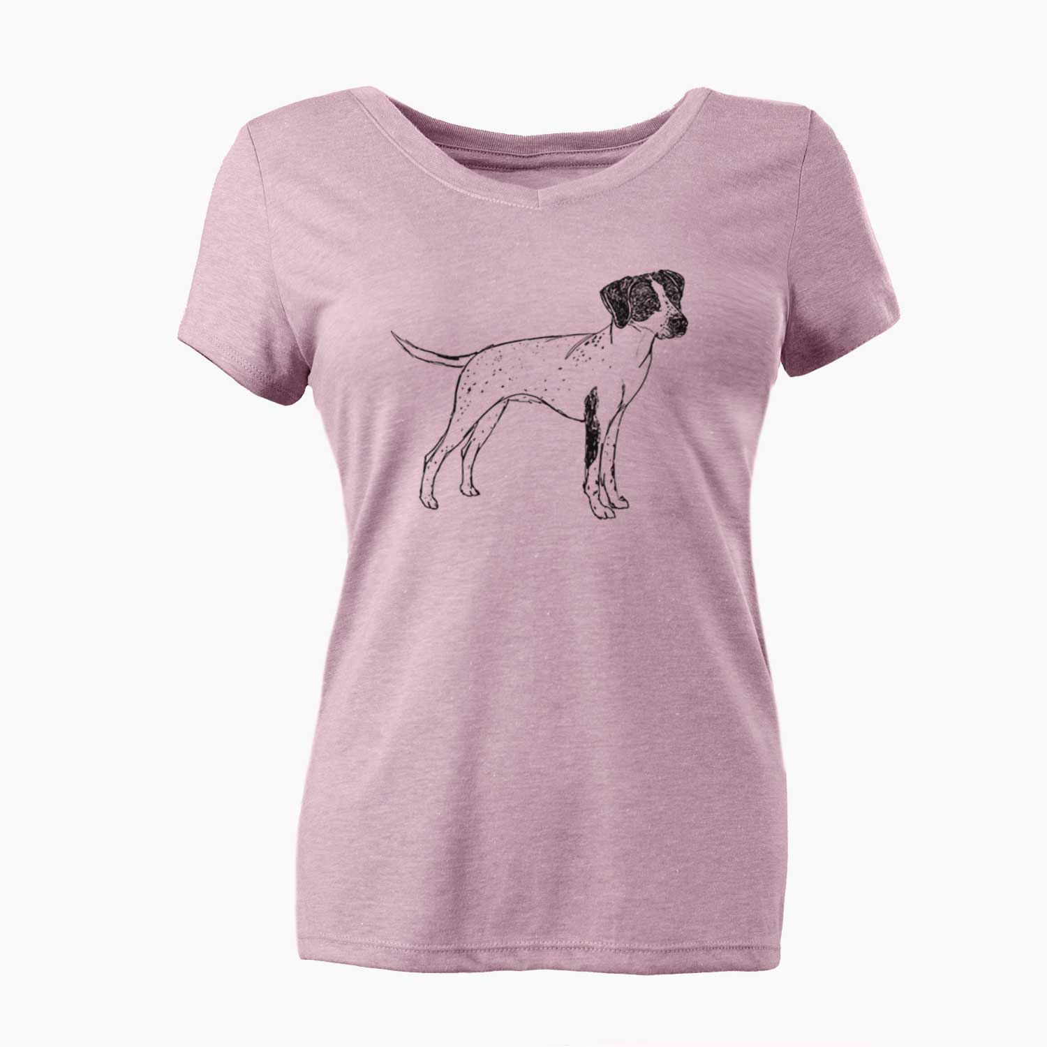 Doodled Lilly the English Pointer - Women's V-neck Shirt