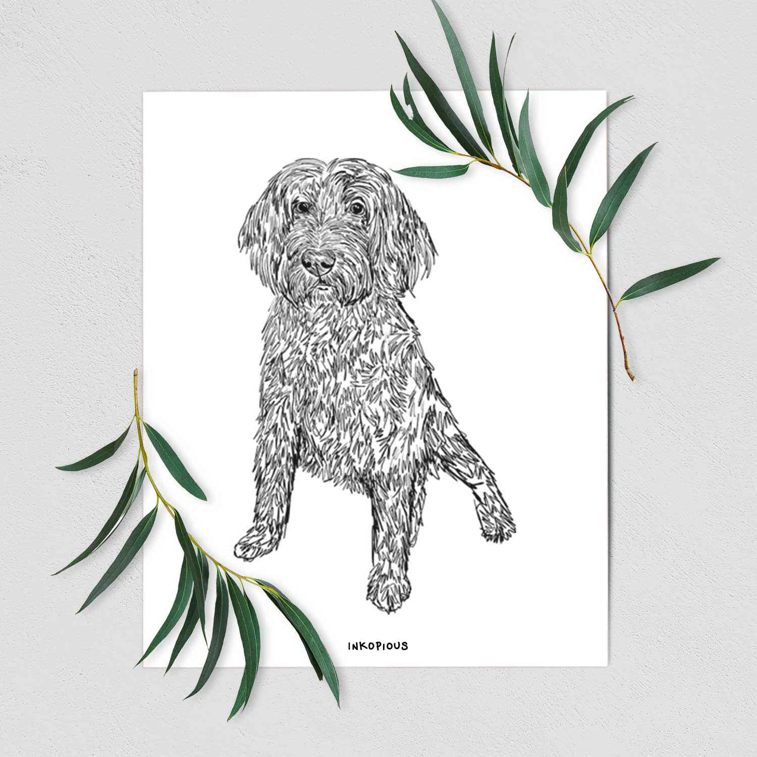 Doodled Lily the Goldendoodle Art Print