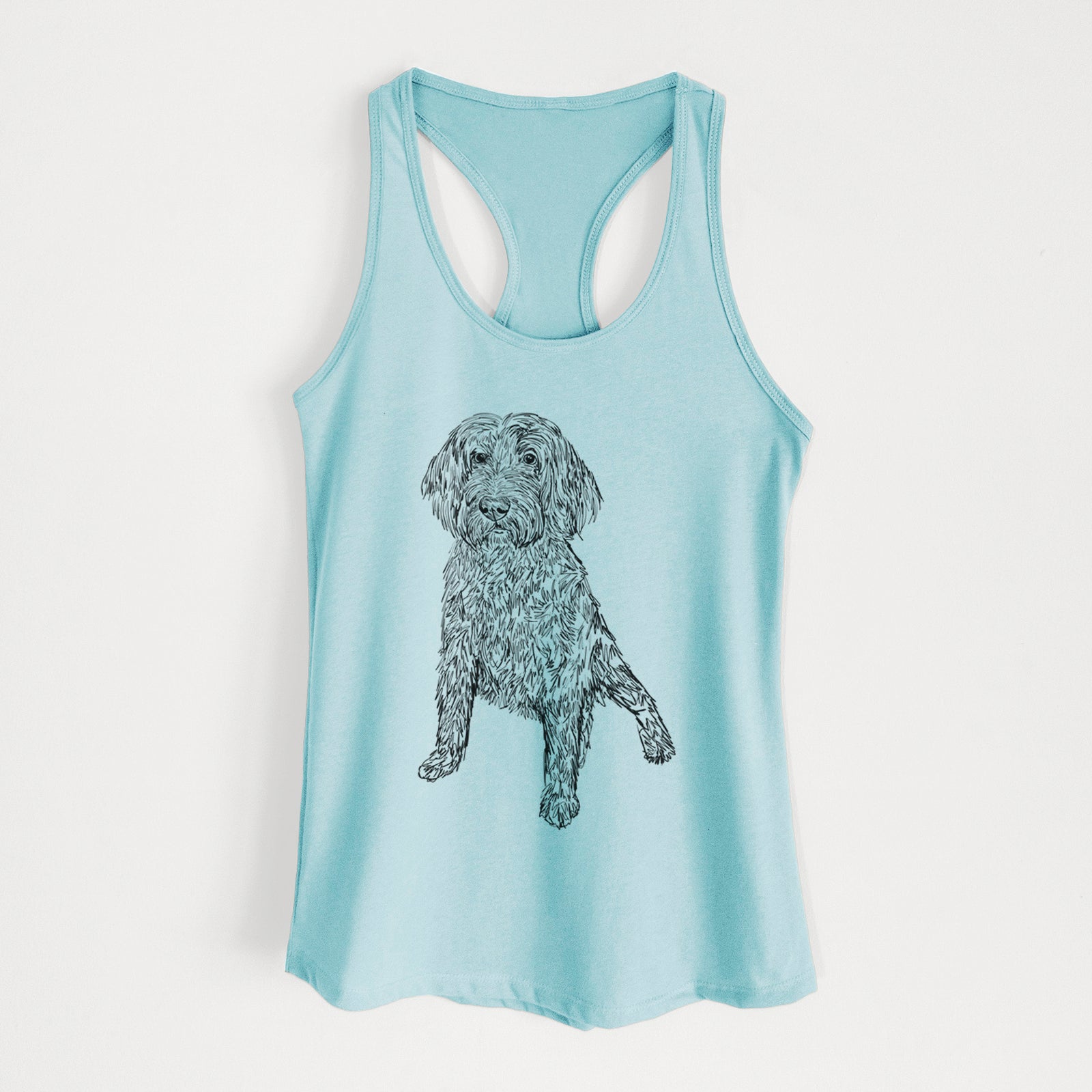 Doodled Lily the Goldendoodle - Women's Racerback Tanktop