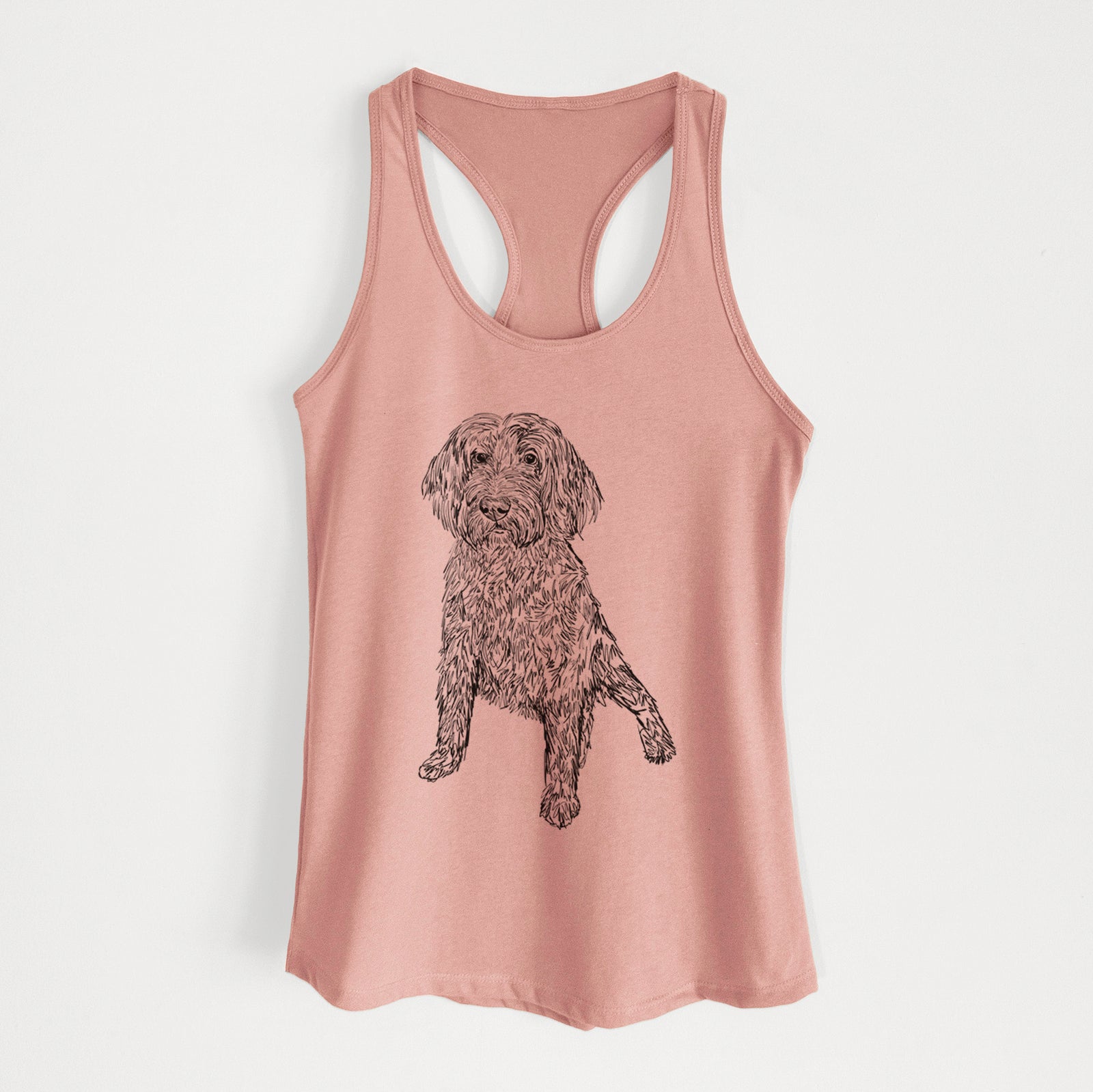 Doodled Lily the Goldendoodle - Women's Racerback Tanktop