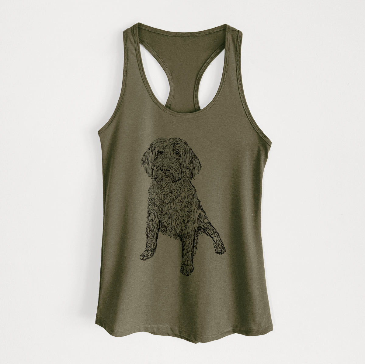 Doodled Lily the Goldendoodle - Women's Racerback Tanktop
