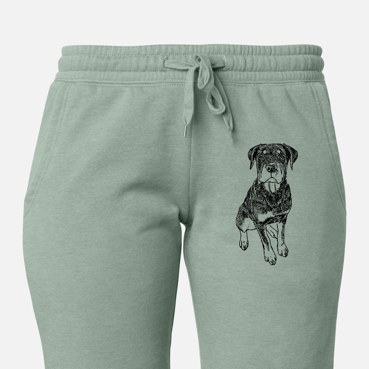 Doodled Lincoln the Rottweiler Puppy - Women&#39;s Cali Wave Joggers