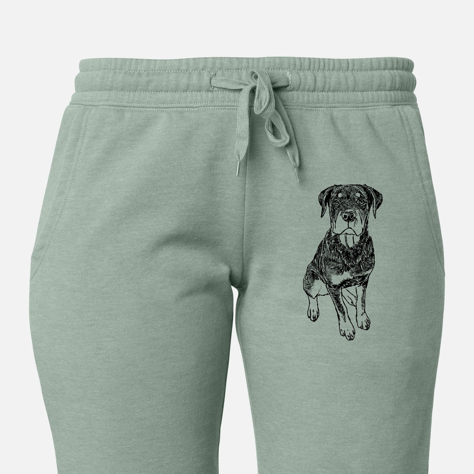 Doodled Lincoln the Rottweiler Puppy - Women's Cali Wave Joggers