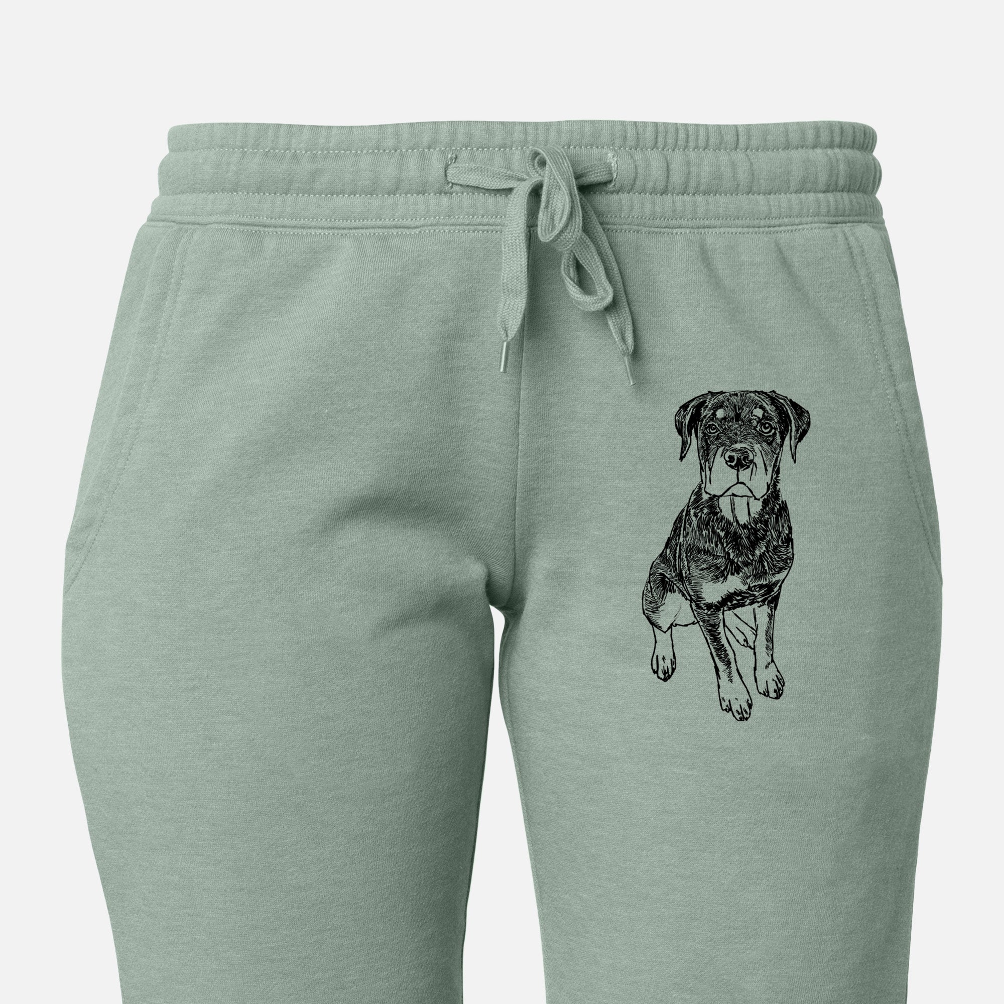 Doodled Lincoln the Rottweiler Puppy - Women's Cali Wave Joggers