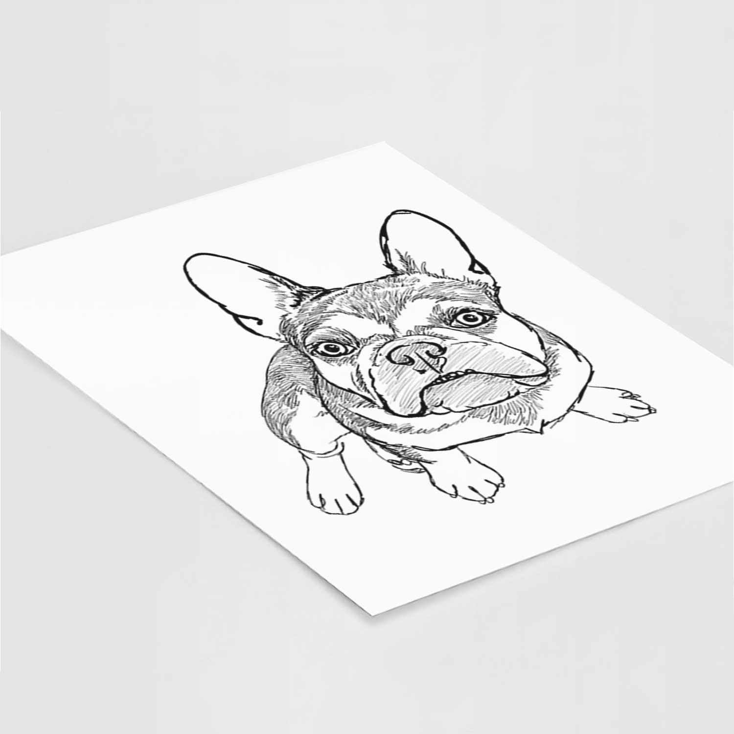 Doodled Lincoln the French Bulldog Art Print