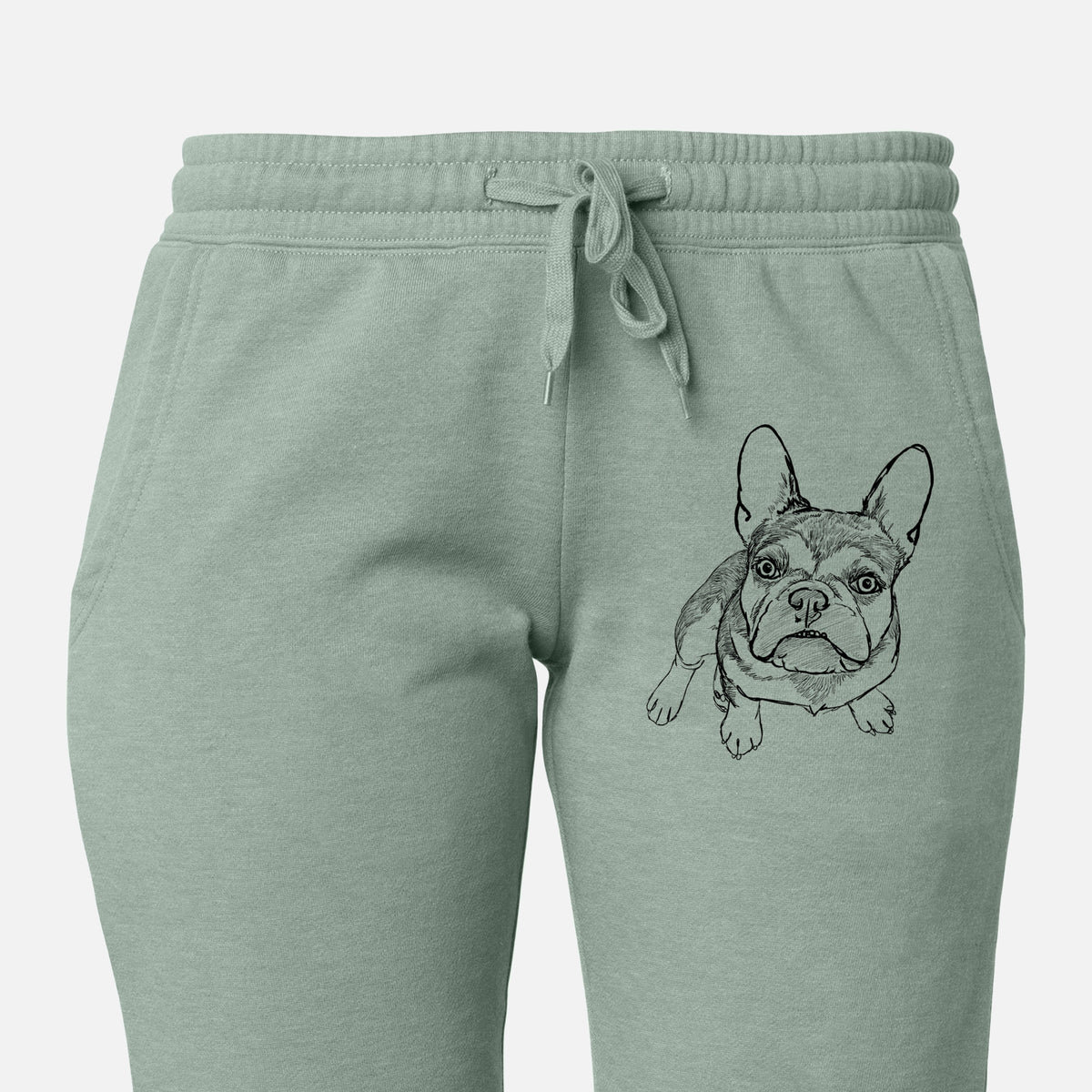 Doodled Lincoln the French Bulldog - Women&#39;s Cali Wave Joggers