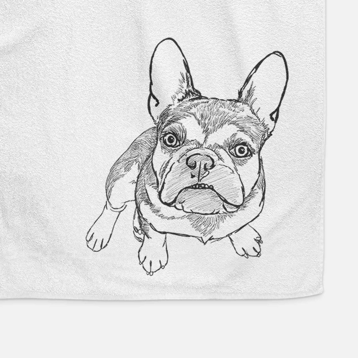 Doodled Lincoln the French Bulldog Decorative Hand Towel