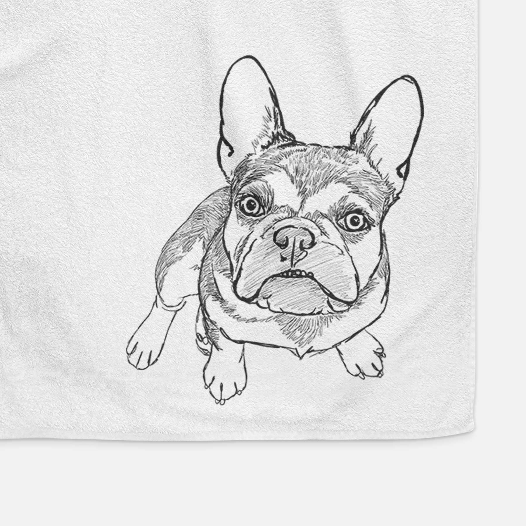 Doodled Lincoln the French Bulldog Decorative Hand Towel