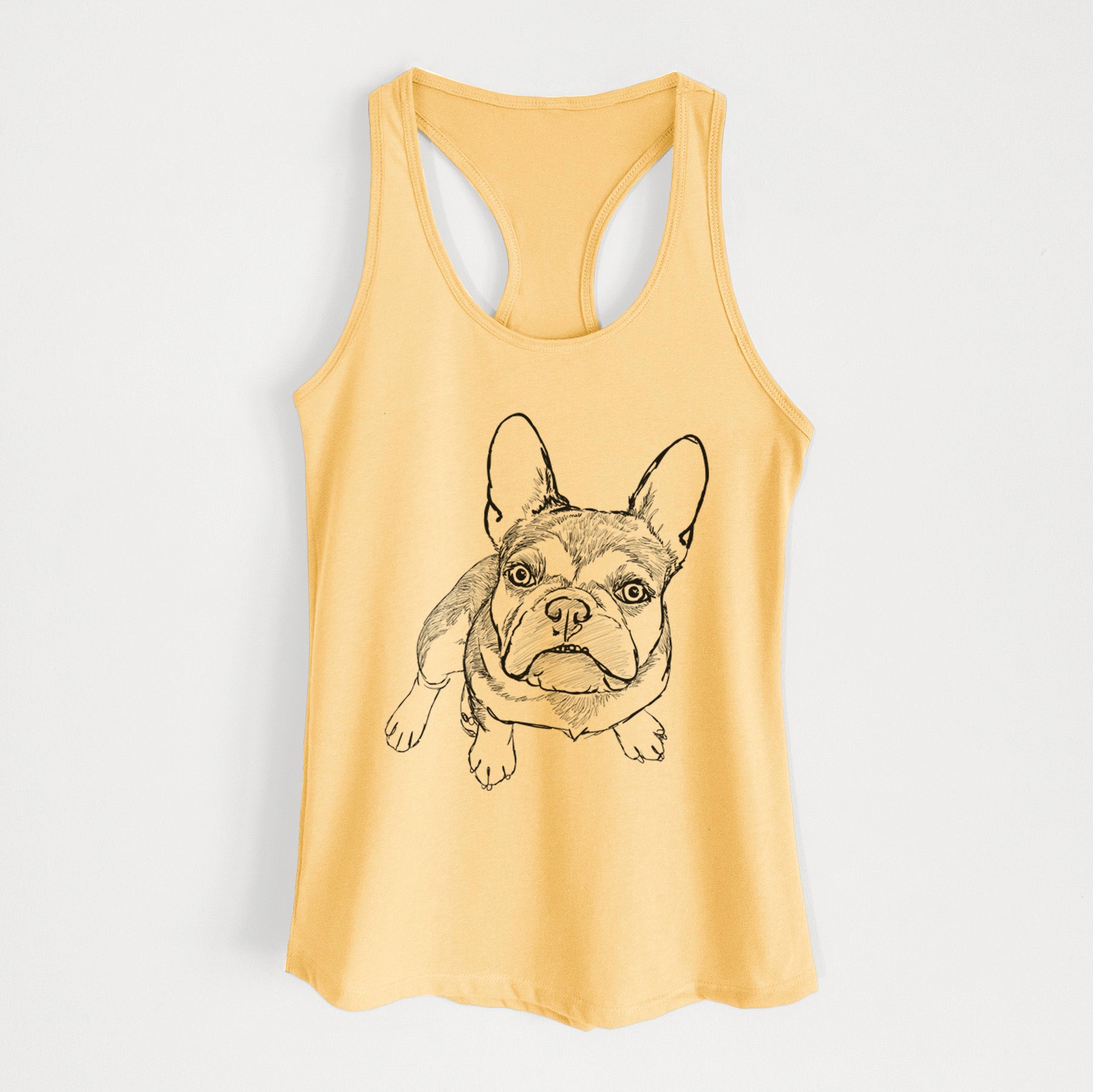 Doodled Lincoln the French Bulldog - Women's Racerback Tanktop