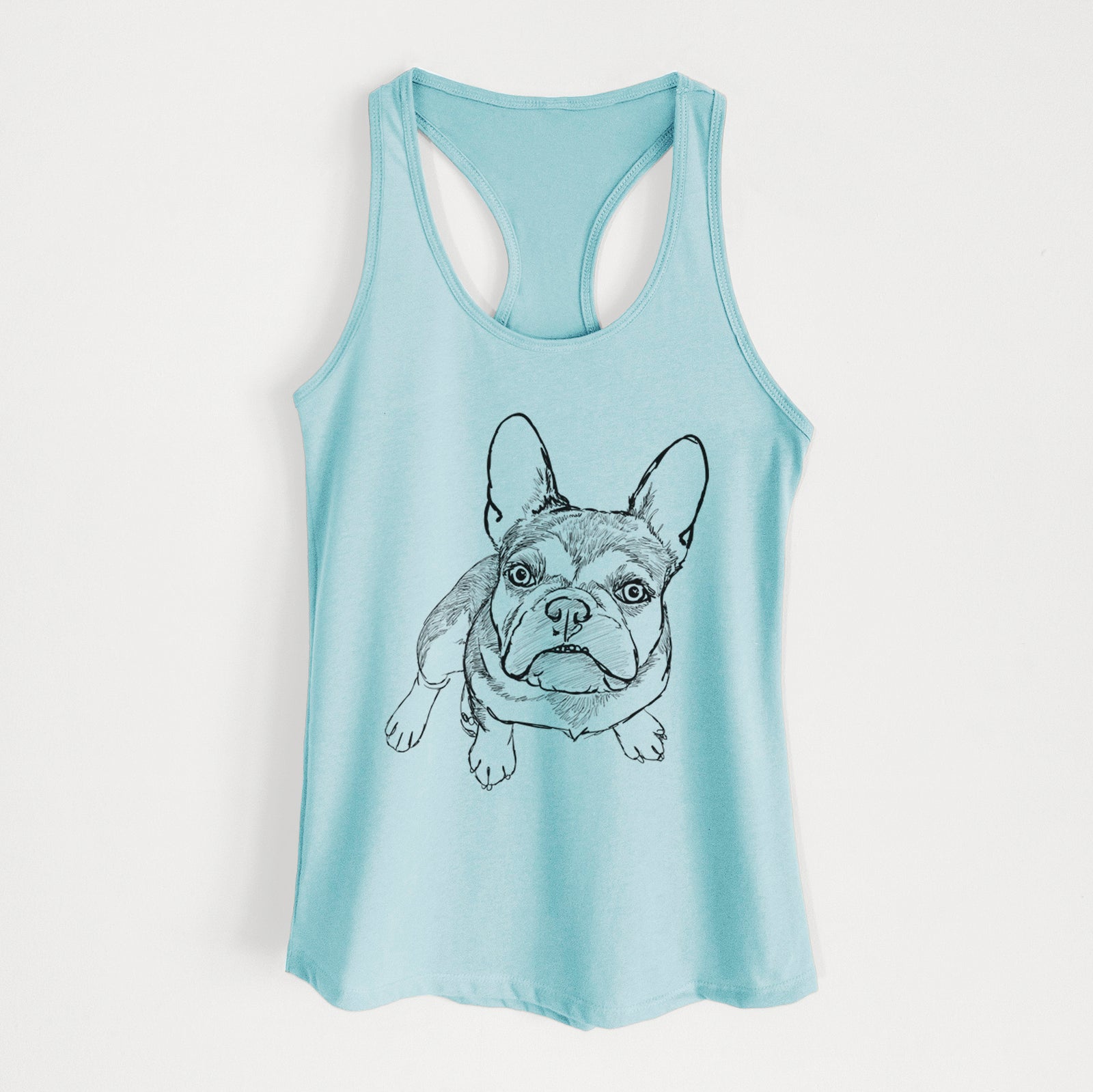 Doodled Lincoln the French Bulldog - Women's Racerback Tanktop