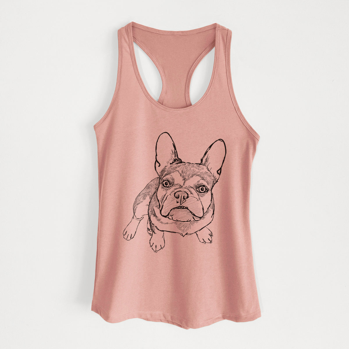 Doodled Lincoln the French Bulldog - Women's Racerback Tanktop