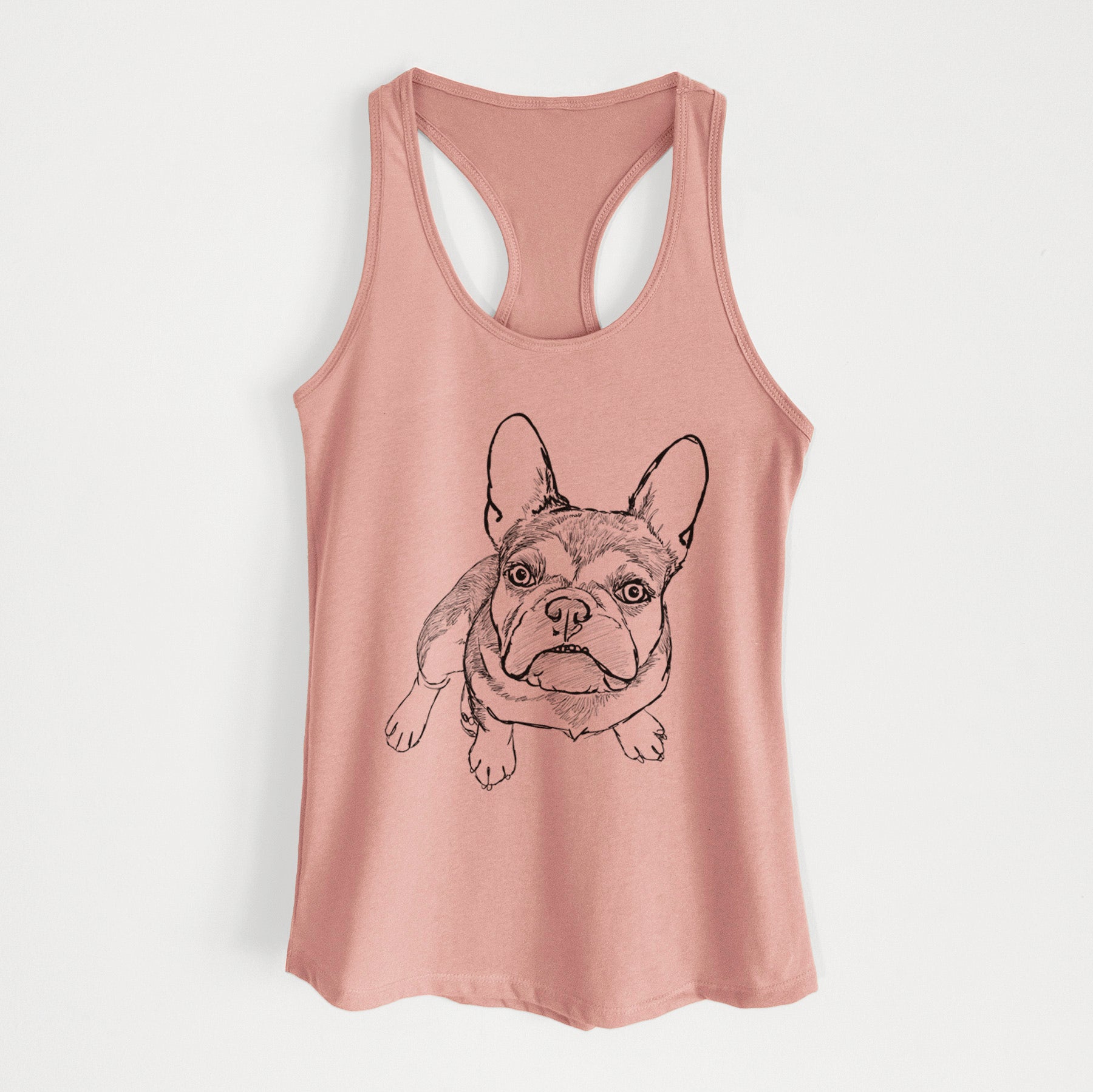 Doodled Lincoln the French Bulldog - Women's Racerback Tanktop