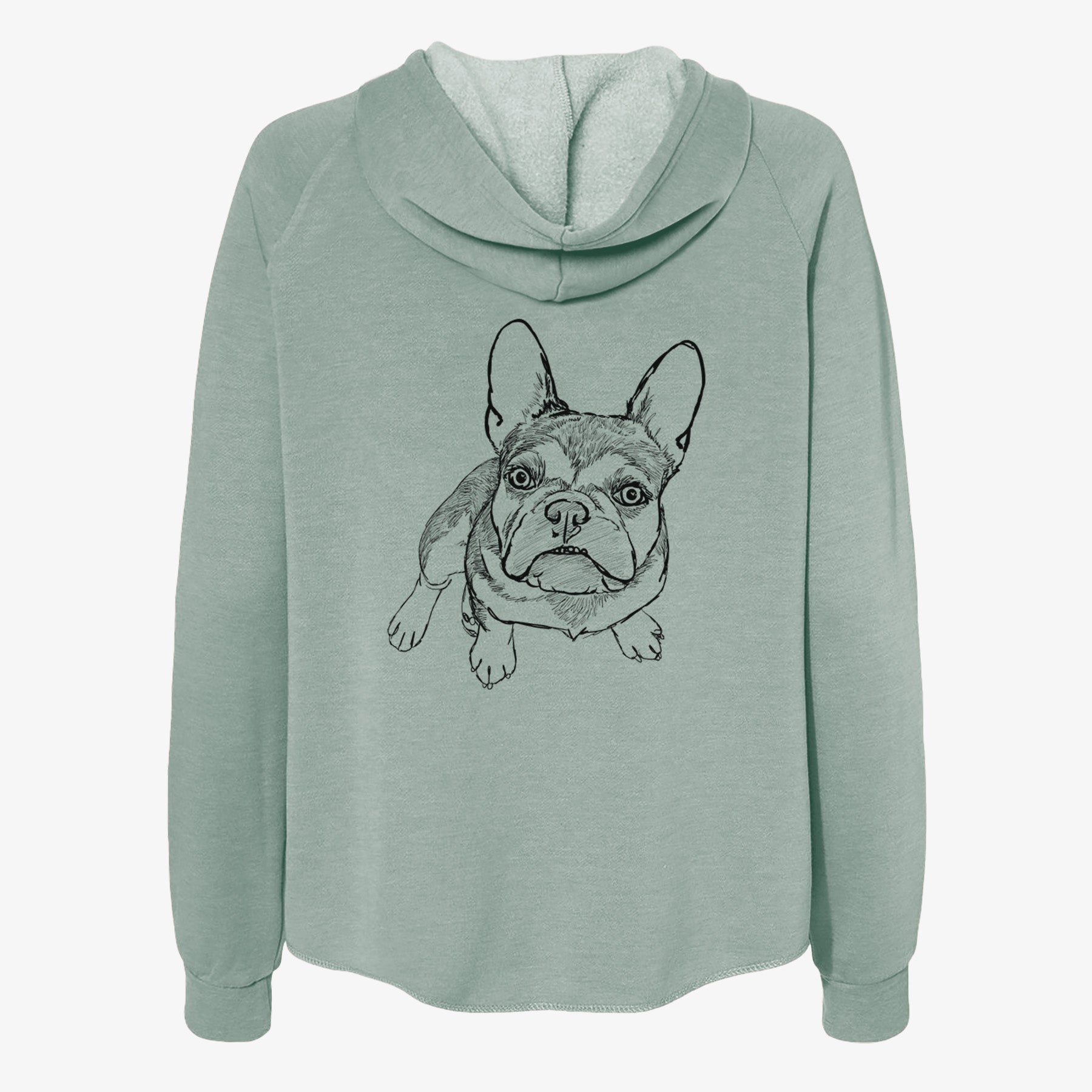 Doodled Lincoln the French Bulldog - Women's Cali Wave Zip-Up Sweatshirt