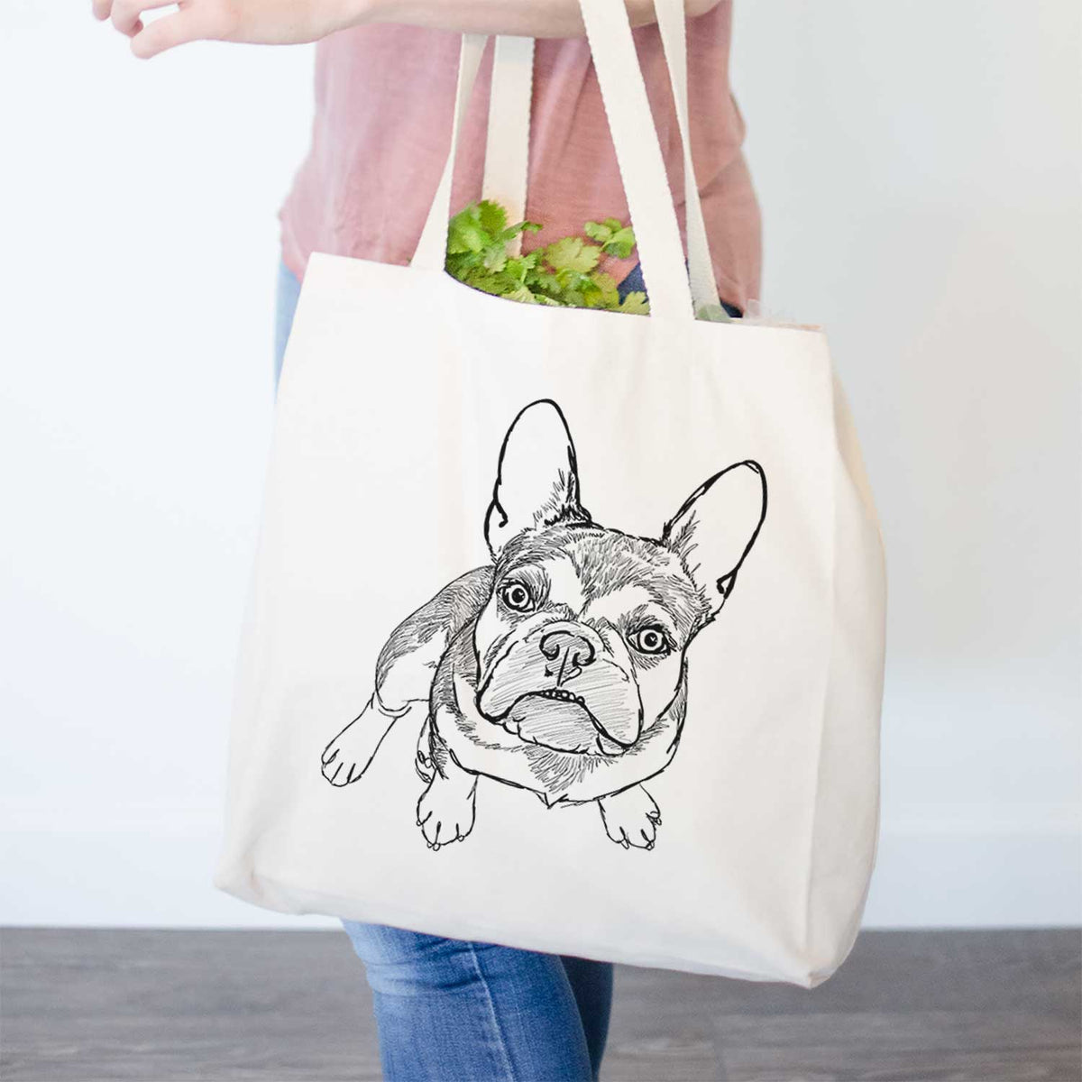 Doodled Lincoln the French Bulldog - Tote Bag